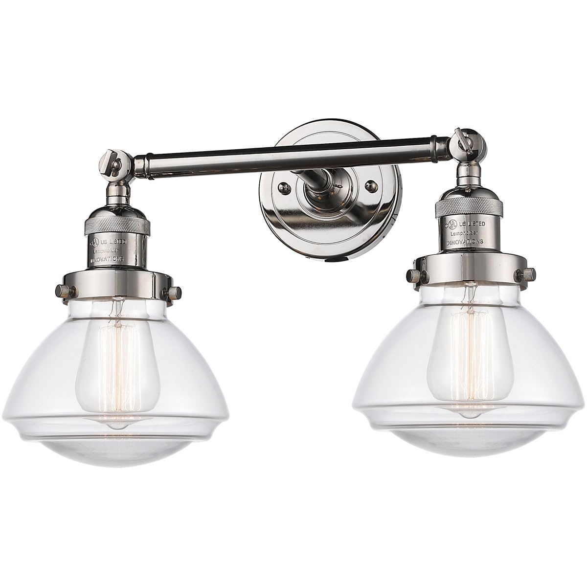 Innovations Lighting 208-PN-G322 Olean 2-Light Bathroom Vanity Fixture - Franklin Restoration Collection - Perfect for Modern Bathroom & Powder Room Lighting