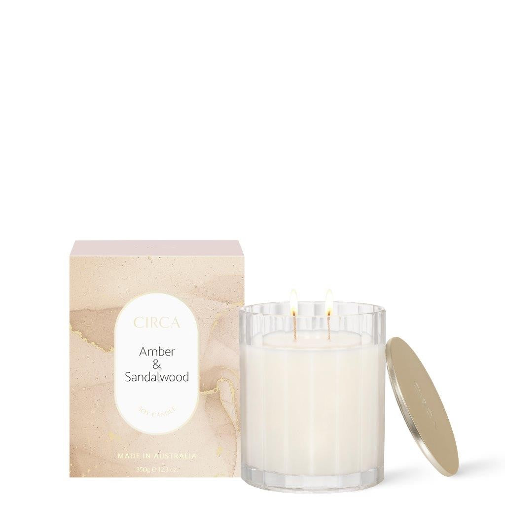 Circa Scented Soy Candle 60g - Amber & Sandalwood Fragrance | Natural Soy Wax Candle | Home Decor, Relaxation & Aromatherapy | Perfect for Bedroom, Bathroom & Office Use