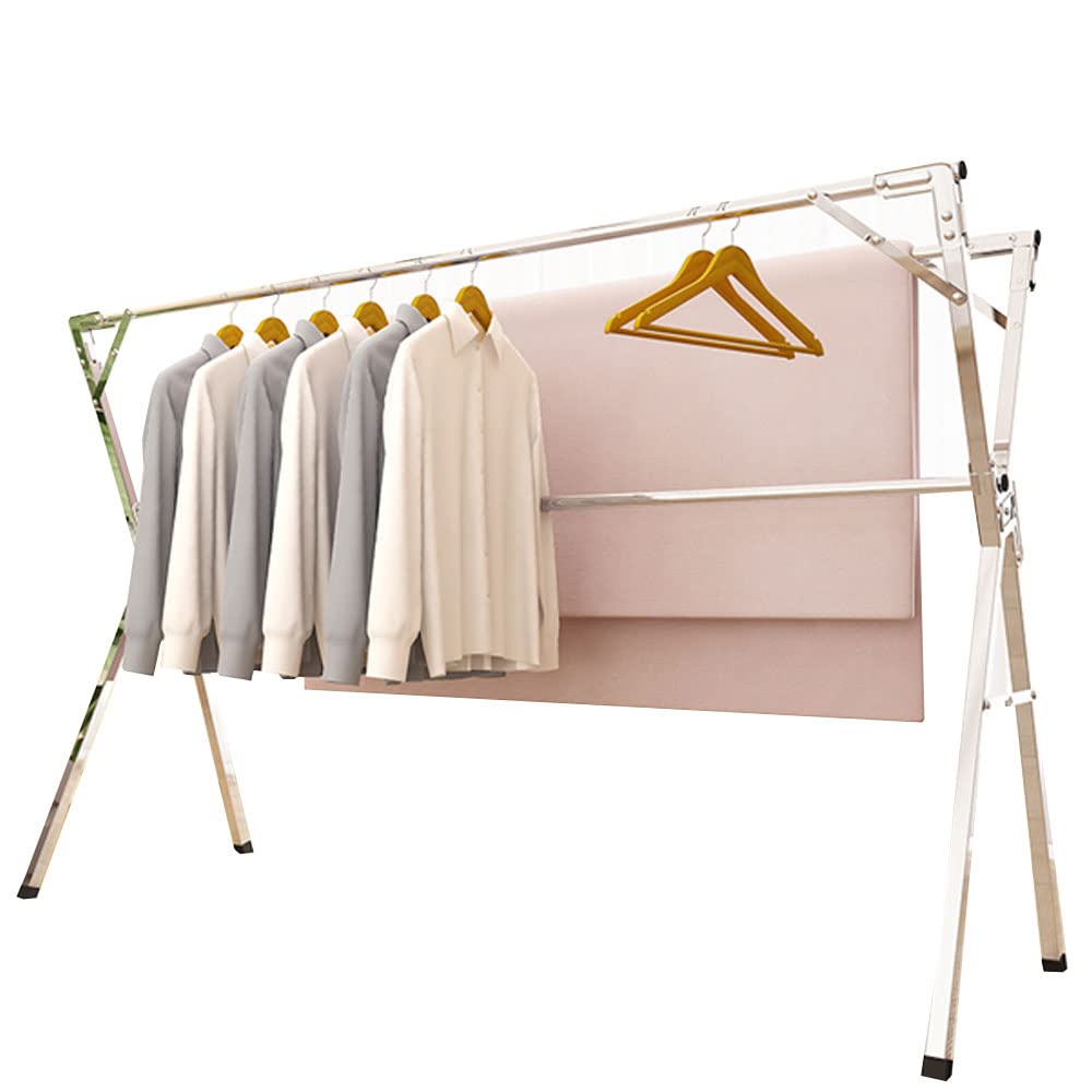 MetalMaximo Foldable Clothes Drying Rack - Adjustable Indoor & Outdoor Laundry Drying Rack with Space Saving Design | Perfect for Apartments, Camping & Small Spaces