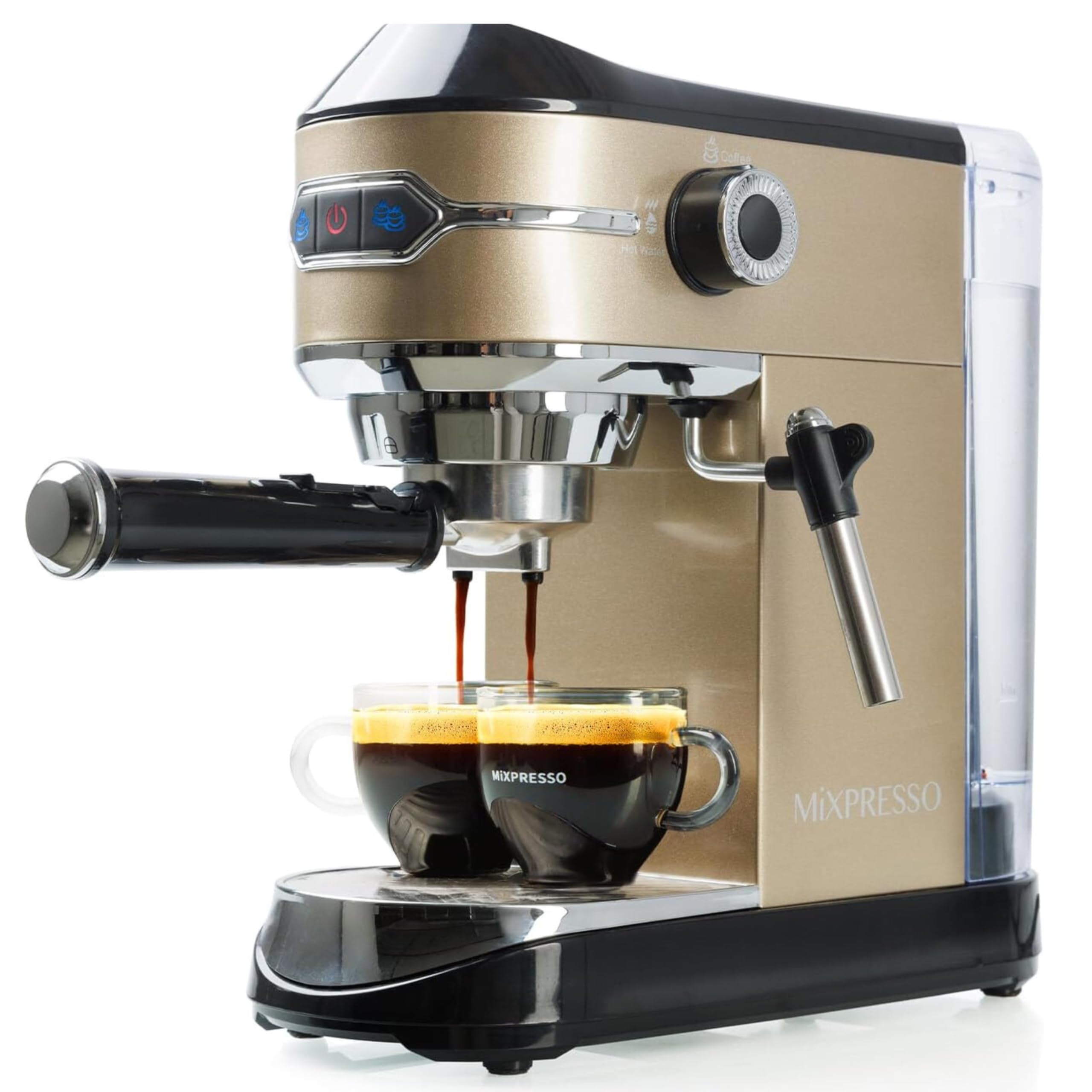 Mixpresso Professional 15 Bar Espresso Machine with Milk Frother - Fast Heating 1450W, 37Oz Water Tank - Perfect for Home Baristas, Cappuccino & Latte Maker - Ideal for Morning Coffee, Entertaining Guests & Coffee Shops