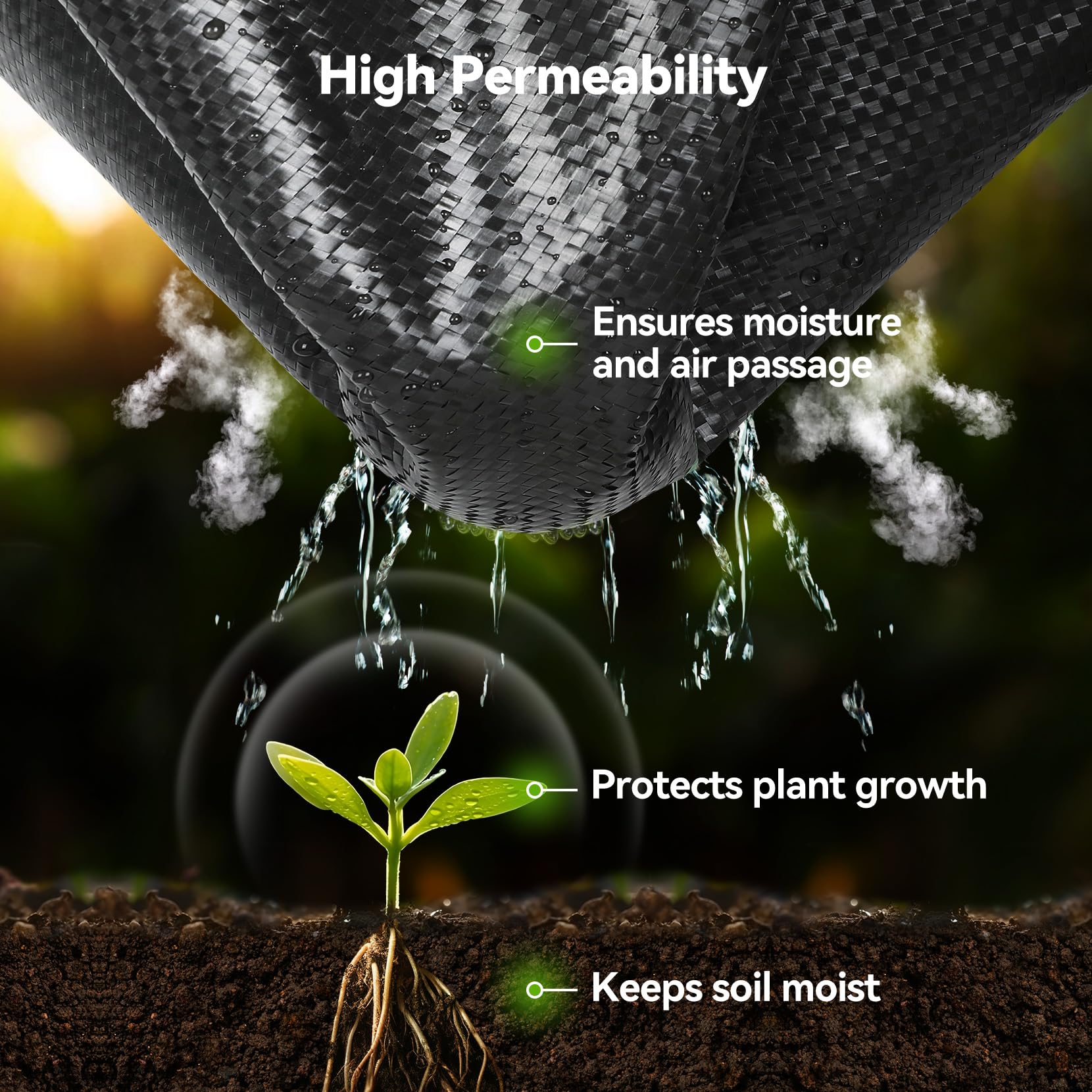 6ft x 300ft Heavy Duty Woven Weed Barrier Landscape Fabric - Premium Weed Control Cloth & Geotextile Underlayment for Gardening, Commercial Driveways, and Ground Cover - Perfect for Weed Prevention in Flower Beds, Vegetable Gardens, and Landscaping Projects