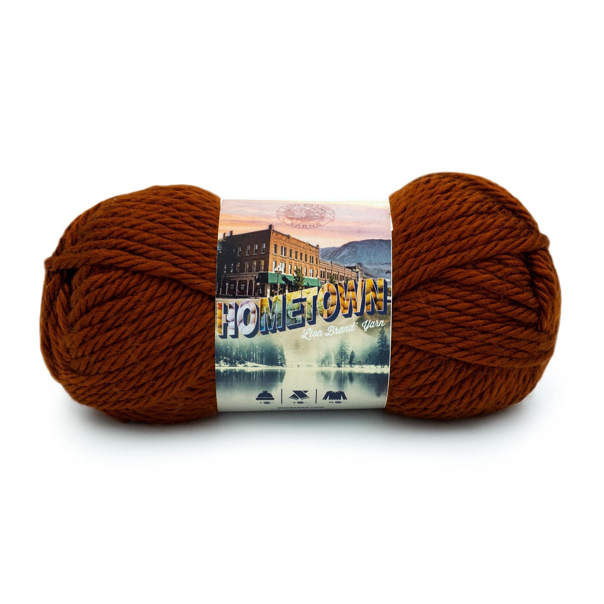 Lion Brand Yarn Hometown Super Bulky Yarn - 1 Pack Stowe Sugar Maple for Knitting, Crocheting & Crafting - Perfect for Blankets, Scarves & Winter Accessories