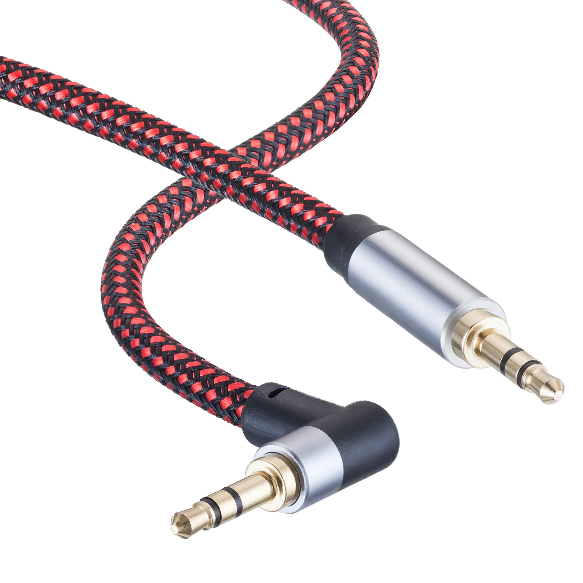 3.5mm Audio Cable 6m - 90 Degree Right Angle Aux Cable for iPhone, Smartphones, Car Stereo, Home Audio - High-Quality 3.5mm Auxiliary Cord for Music, Gaming & Portable Speakers (6 Meters)