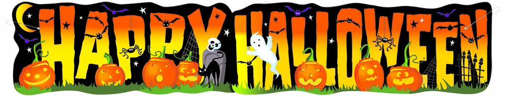 4.5ft Jointed Happy Halloween Banner - Spooky Decor for Parties, Home & Outdoor Halloween Displays