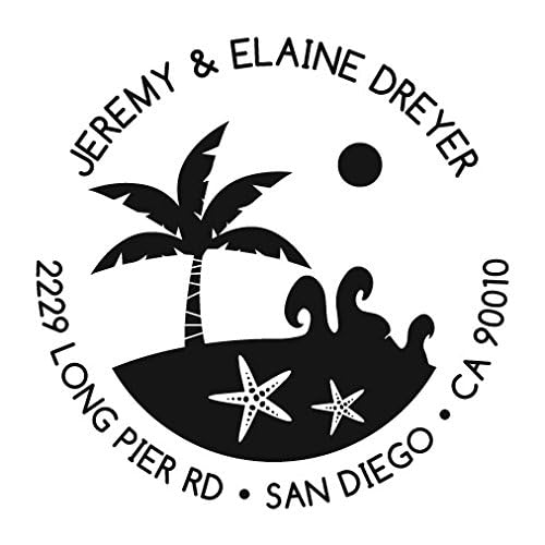 Personalized Custom Beach Logo Desk Embosser Seal - 1.675