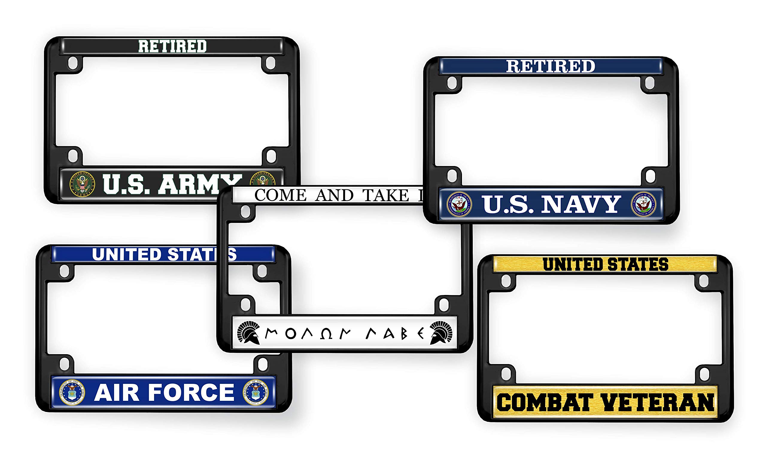 Black Firefighter Design Metal Motorcycle License Plate Frame - Durable & Stylish for Harley, Honda, Kawasaki - Perfect for Bikers, First Responders & Patriotic Riders