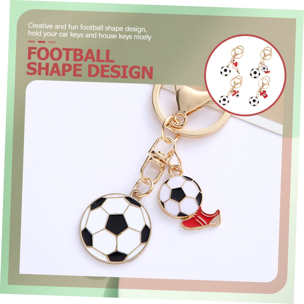 16 Pcs Football Keychain Set - Zinc Alloy Key Rings for Sports Fans & Gifts