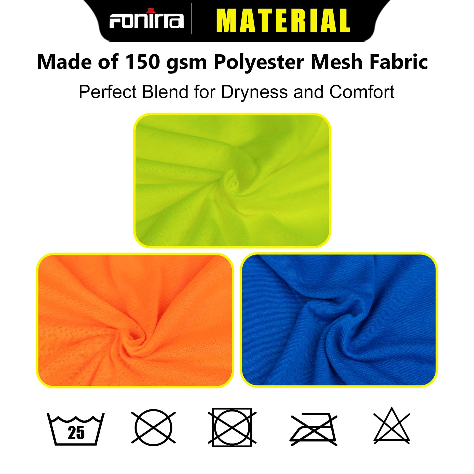 FONIRRA High Visibility Safety Long Sleeve T-Shirts for Men - 3 Pack Reflective Work Shirts with Hood - Ideal for Construction, Road Work & Nighttime Safety