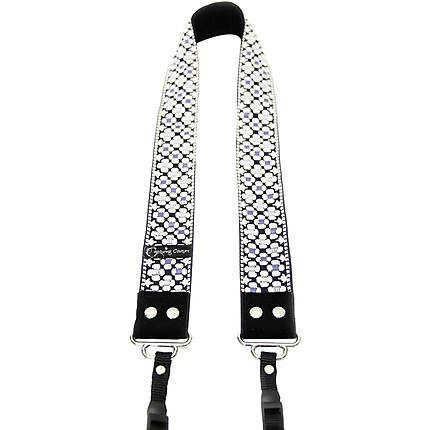 Fashionable Daisy Dot Blue Camera Strap for DSLR & Mirrorless Cameras - Perfect for Travel, Photography & Everyday Use