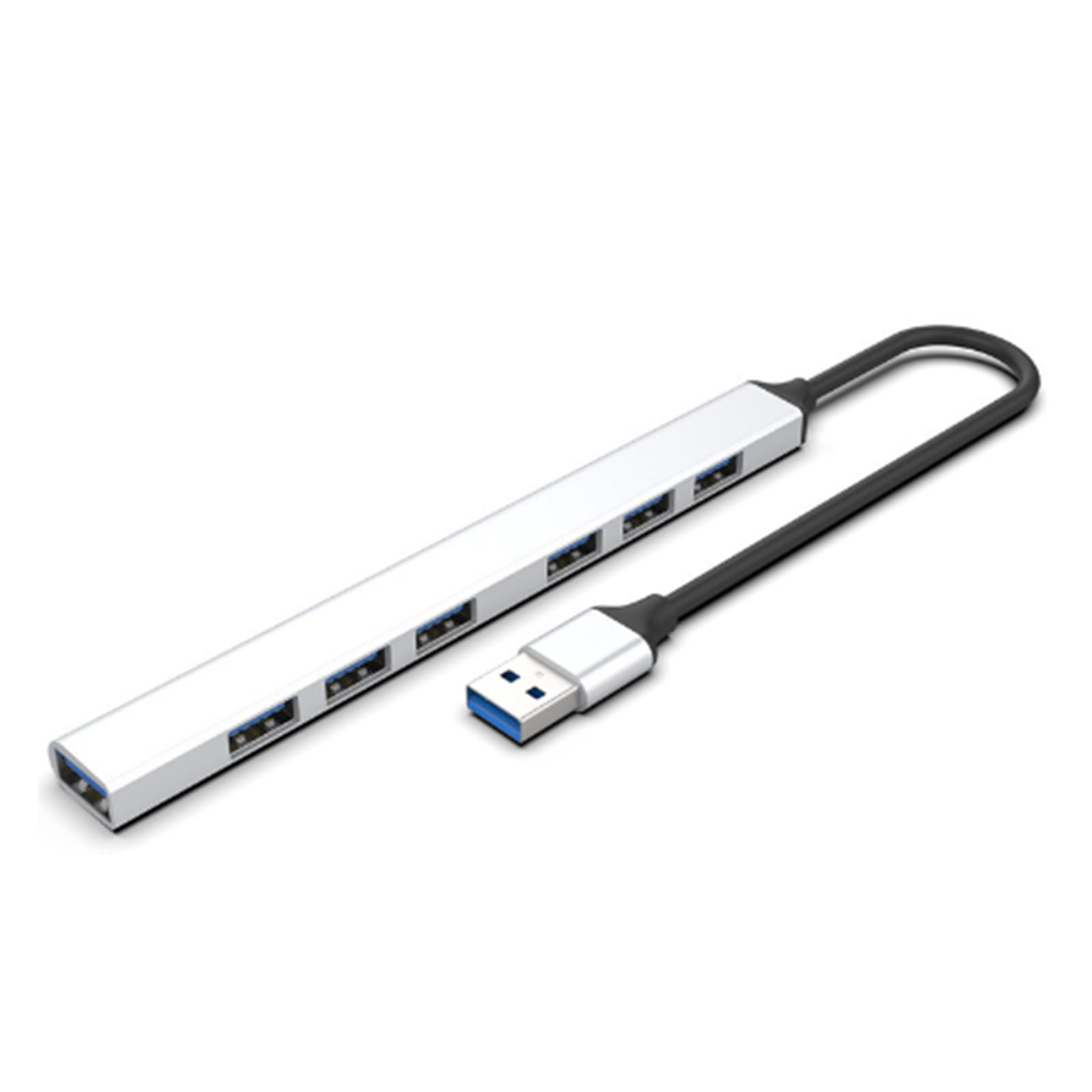 7-in-1 USB Hub Adapter with 7 Ports - High-Speed USB 3.0 Multi-Port Hub for Laptop, PC, MacBook - Perfect for Home Office, Gaming Setup & Charging Multiple Devices