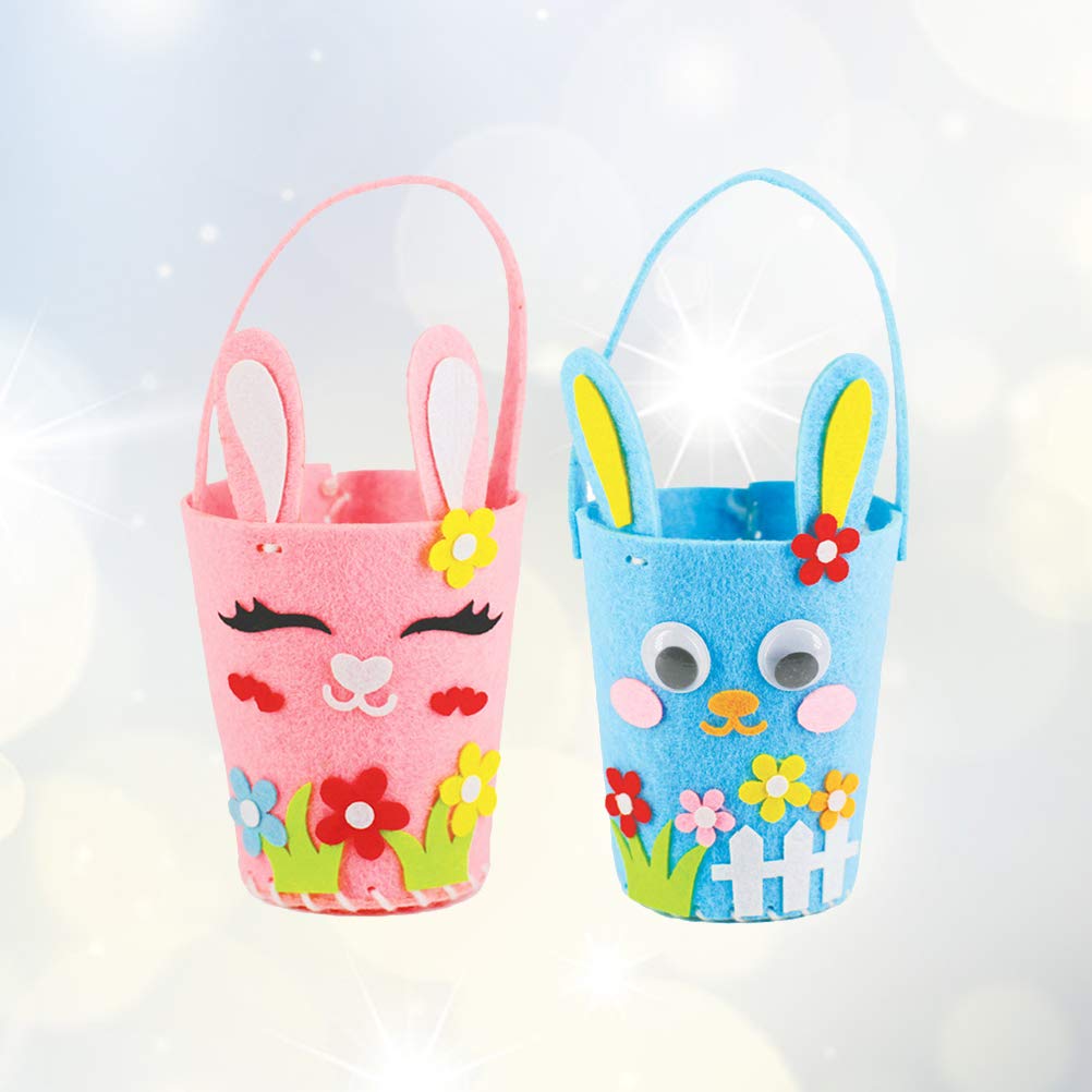 4pcs Easter Bunny Treat Bags - Pastel Colored Egg Hunt Party Favors, Candy Containers for Kids, Easter Basket Stuffers & Holiday Gift Bags - Perfect for Easter Egg Hunts, Classroom Treats & Spring Celebrations