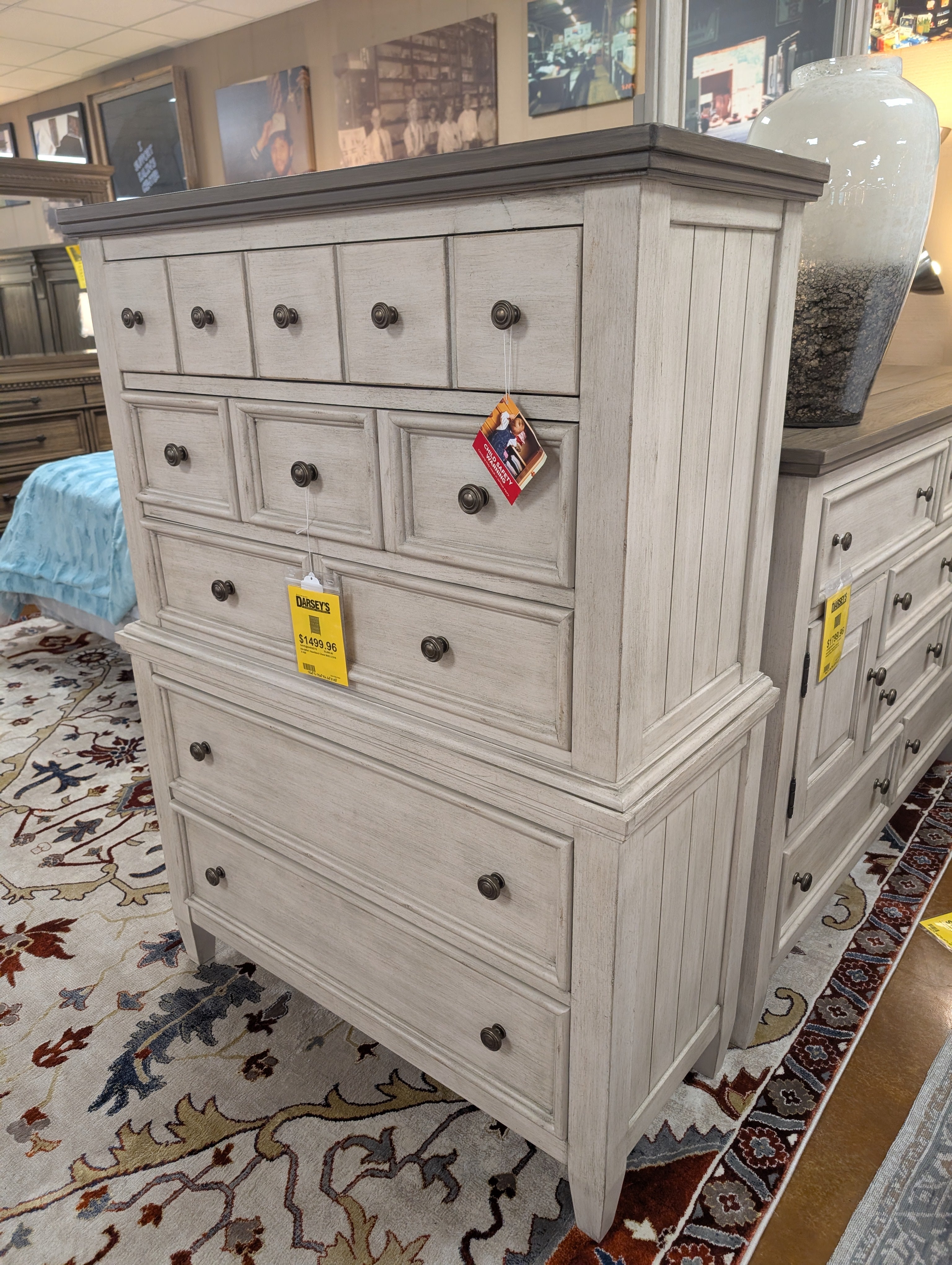 Heartland Chesser Dresser Mirror 824 br32/51 - Elegant Bedroom Dresser Mirror with Wood Frame for Home Decor & Vanity Use