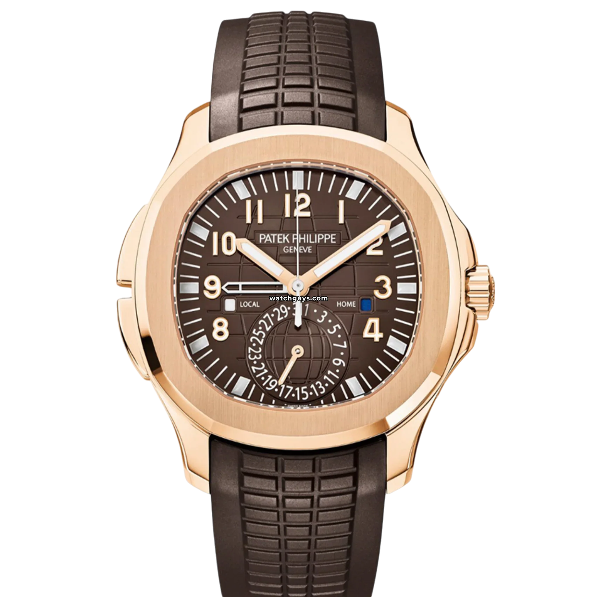 Patek Philippe Aquanaut Travel Time 5164R 001 Luxury Men's Watch - Rose Gold Automatic Dual Time Zone for Business Travel & Formal Occasions