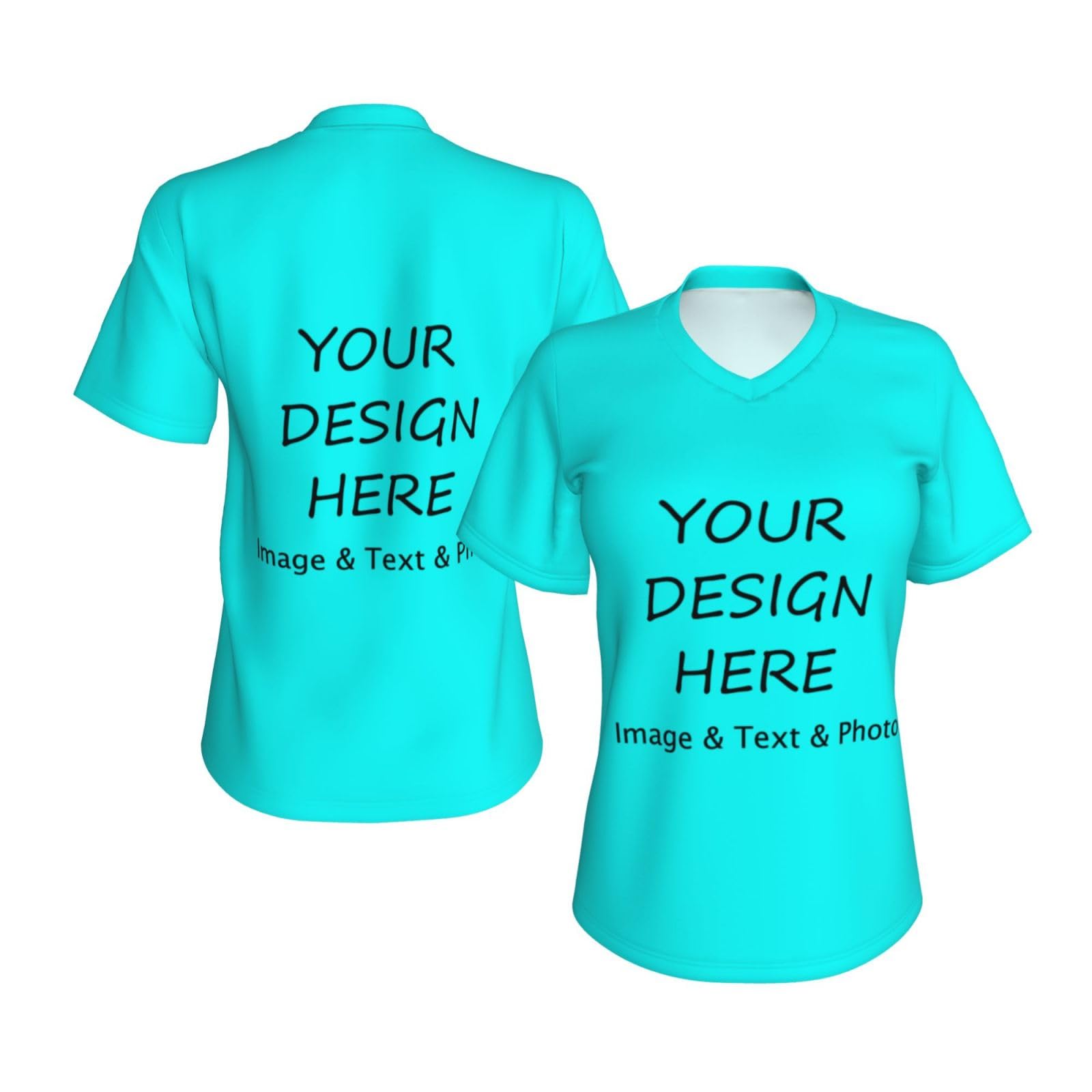 Custom Printed T-Shirts for Women - Personalized Photo/Text/Logo Tees - Unique Custom Gifts for Birthdays, Parties & Events (4-Sided Printing) - Perfect for Family Reunions, Bachelorette Parties & Corporate Events