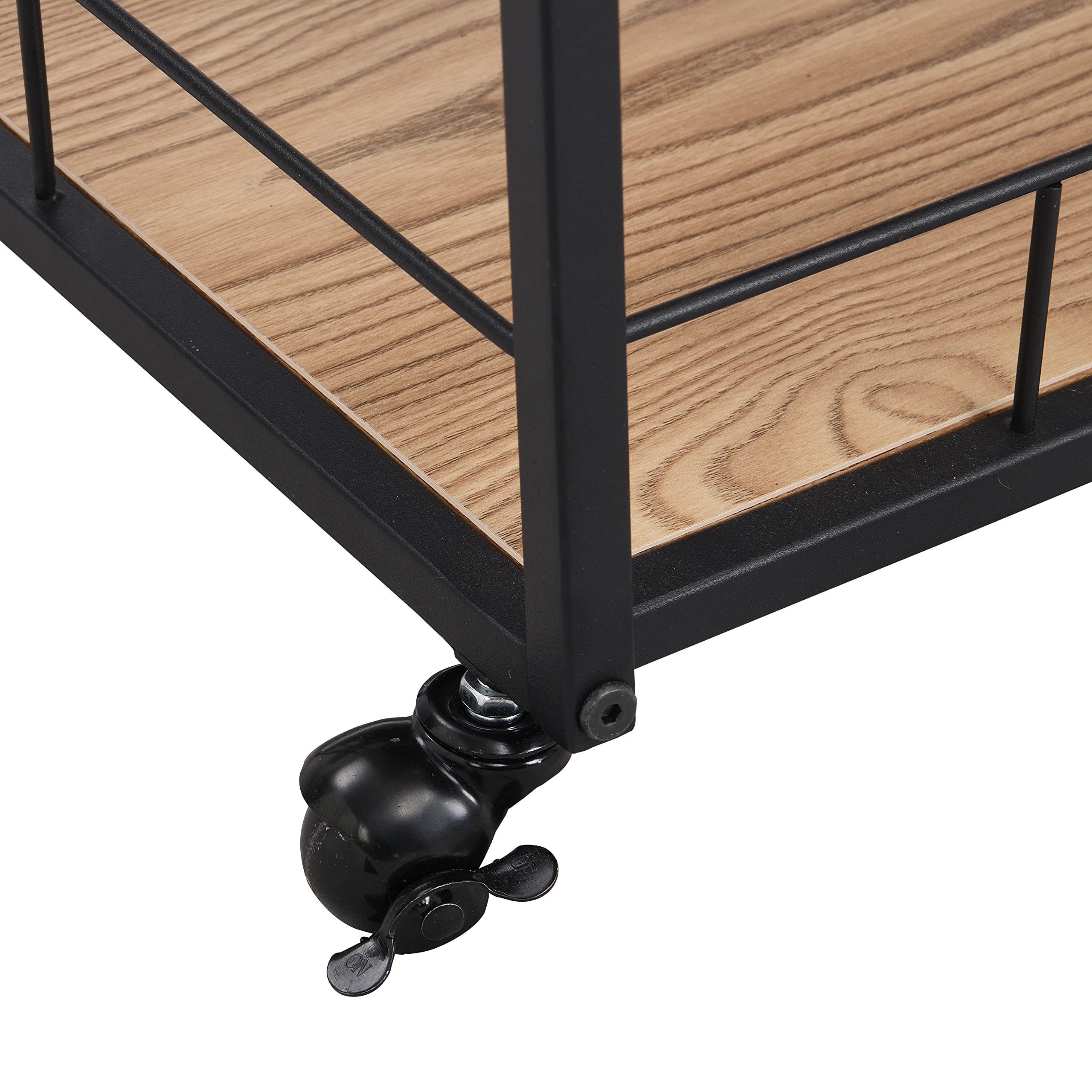 Black Industrial Mobile Bar Cart with Wheels - 3-Tier Metal Wine Rack for Kitchen, Party, Dining & Living Room - Perfect for Serving Wine, Cocktails & Beverages at Home Gatherings & Outdoor Events