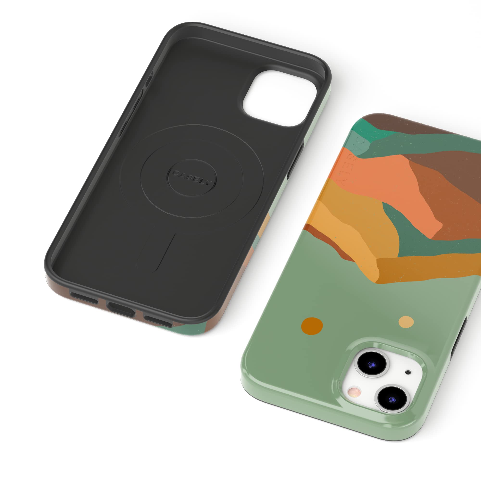 Casely iPhone 13 Case with MagSafe - Endless Peaks Colorblock Mountain Design Protective Phone Cover | Perfect for Outdoor Adventures, Hiking & Daily Use