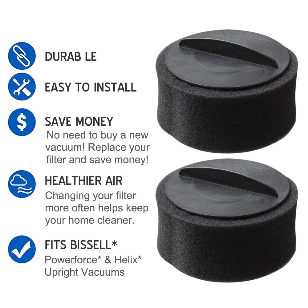 Bissell 32R9 Replacement Vacuum Filters - 4 HEPA Filters + 4 Foam Filters Compatible with Circular Upright Vacuums | High Efficiency Dust & Allergen Removal | Perfect for Pet Hair, Carpet Cleaning & Home Maintenance