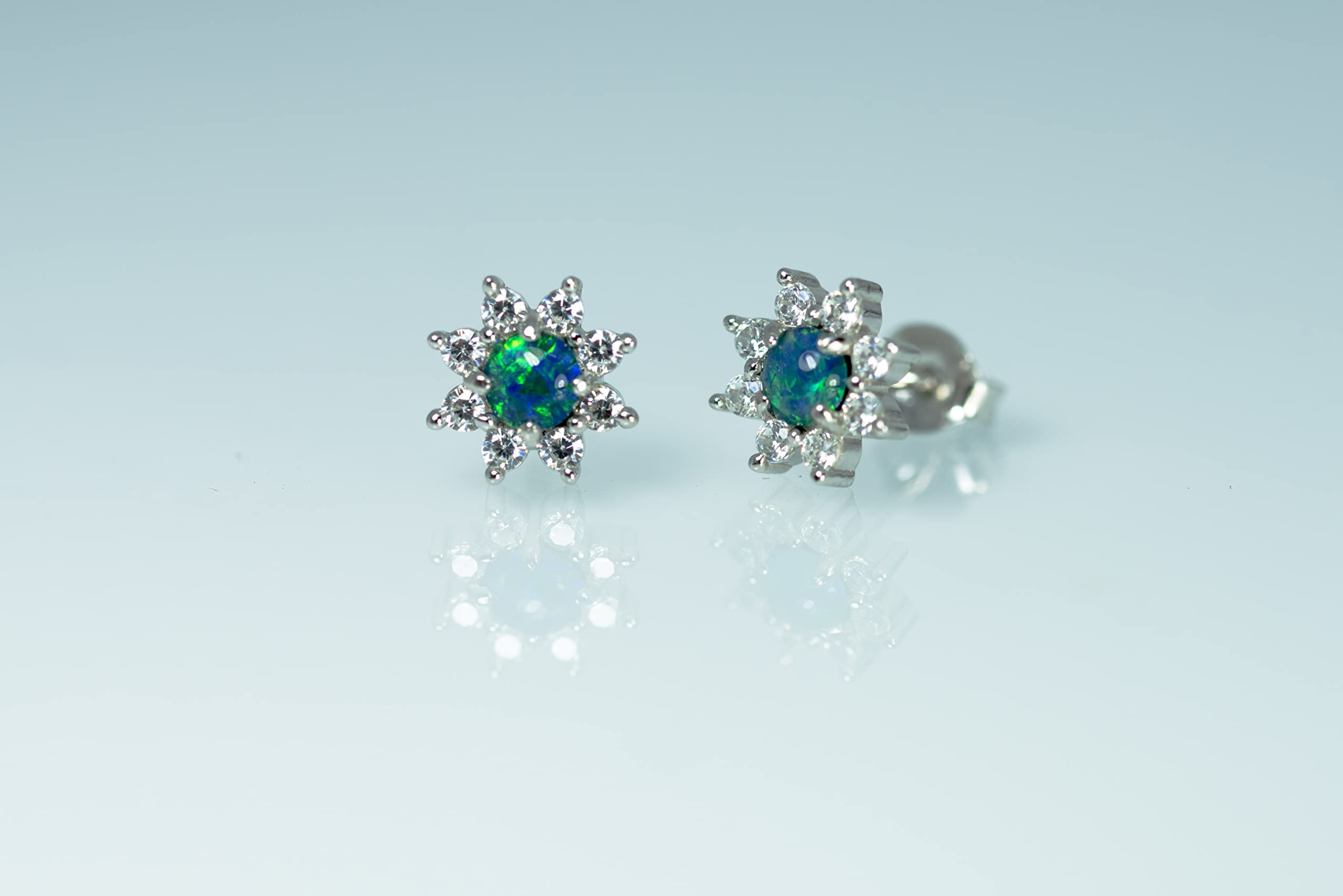 Australian Triplet Opal Earrings - Dainty White or Yellow Gold Plated Sterling Silver Jewelry for Women | Perfect for Weddings, Parties & Special Occasions
