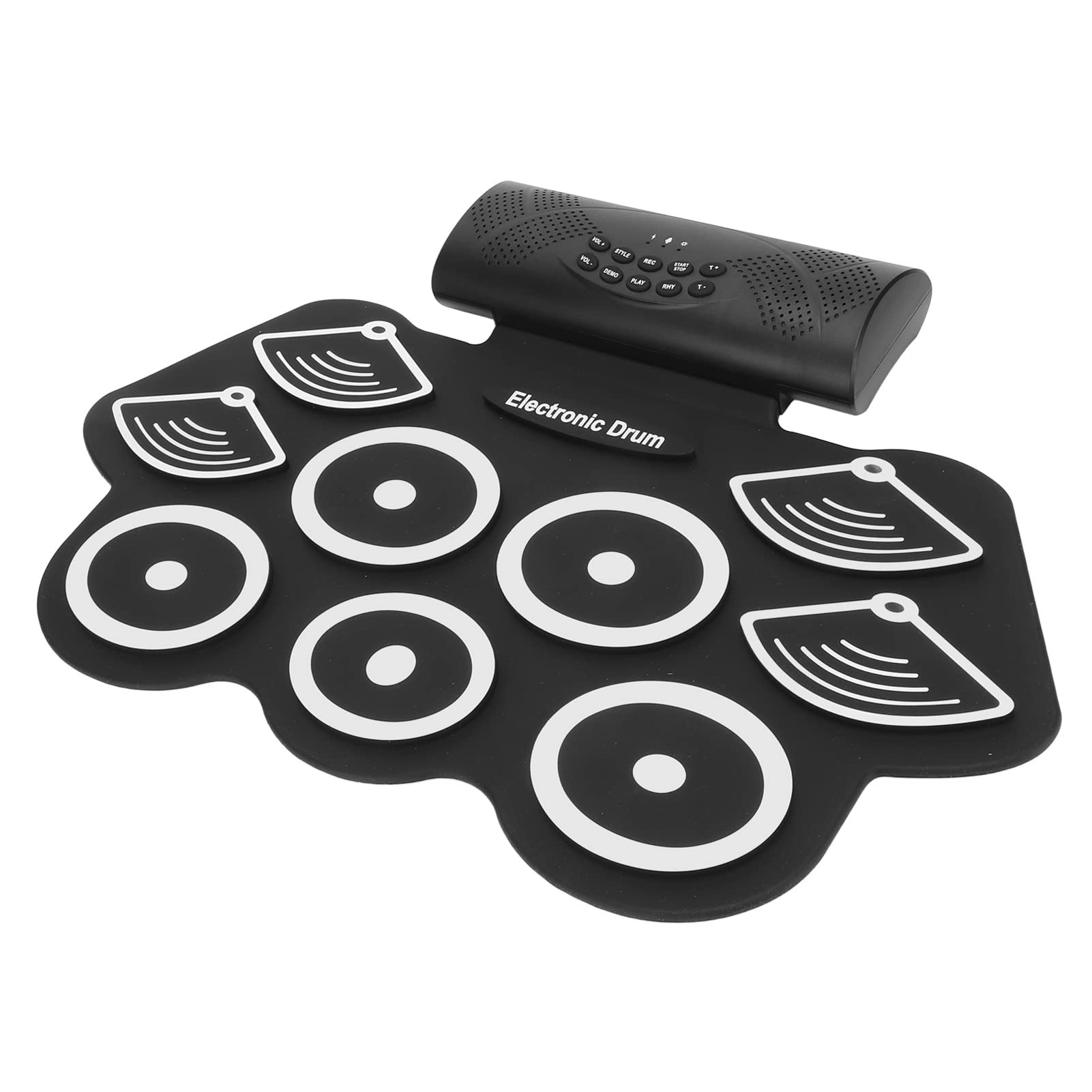9-Pad Electronic Drum Set with Bluetooth, Dual Speakers & Recording Function - Portable Roll-Up Drum Practice Kit Includes Pedals & Sticks - Perfect for Kids, Beginners & Home Practice (Ideal for Bedroom, Studio & Travel Use)