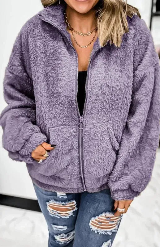Women's Warm Winter Fleece Jacket - Soft Cozy Outerwear for Cold Weather - Perfect for Snow Days, Hiking & Outdoor Activities