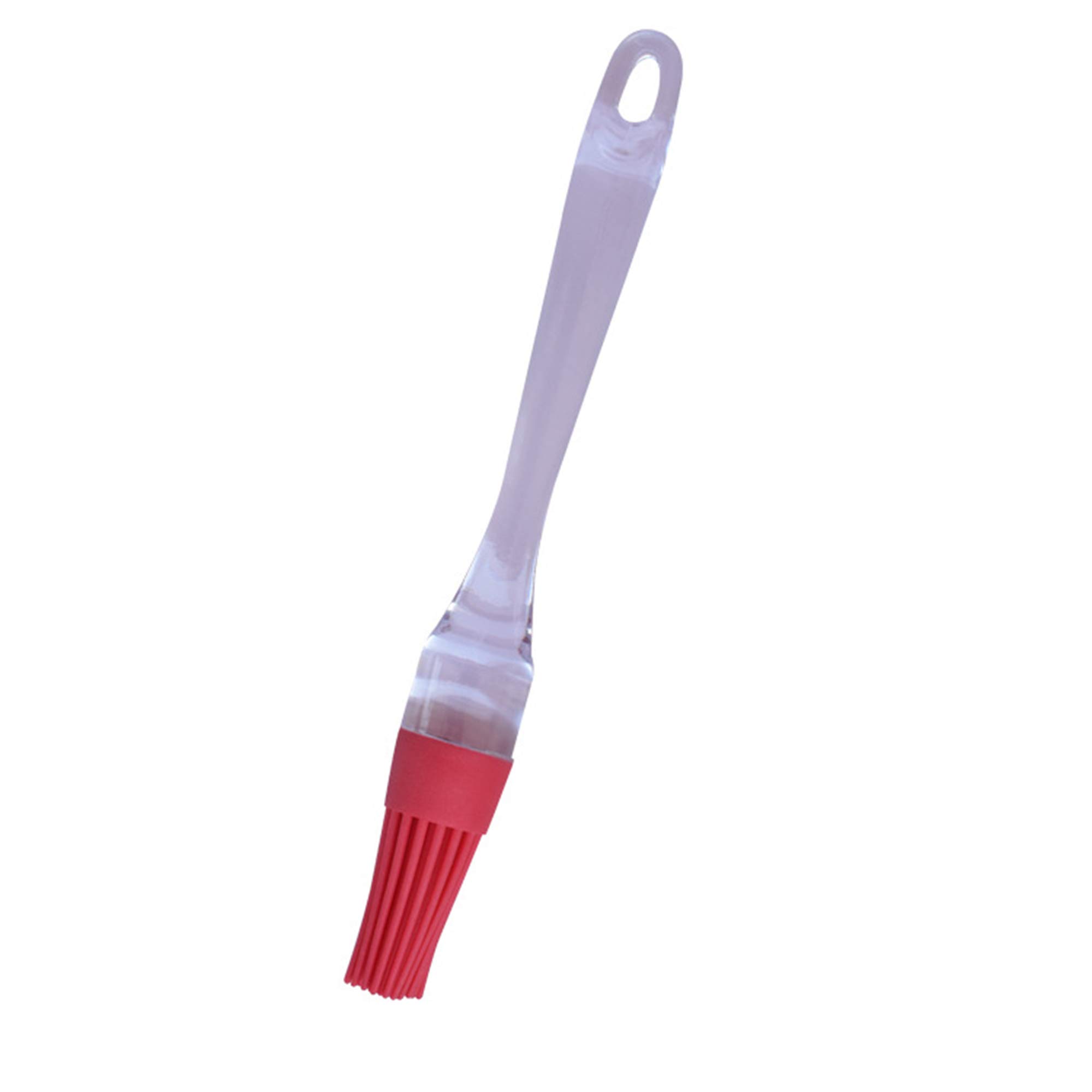 Clazkit YHS861 Heat Resistant Silicone Basting Brush for BBQ, Grilling & Cooking - Stainless Steel Handle, Red - Perfect for Spreading Oil, Butter, Sauce & Marinades on Meats, Vegetables & More