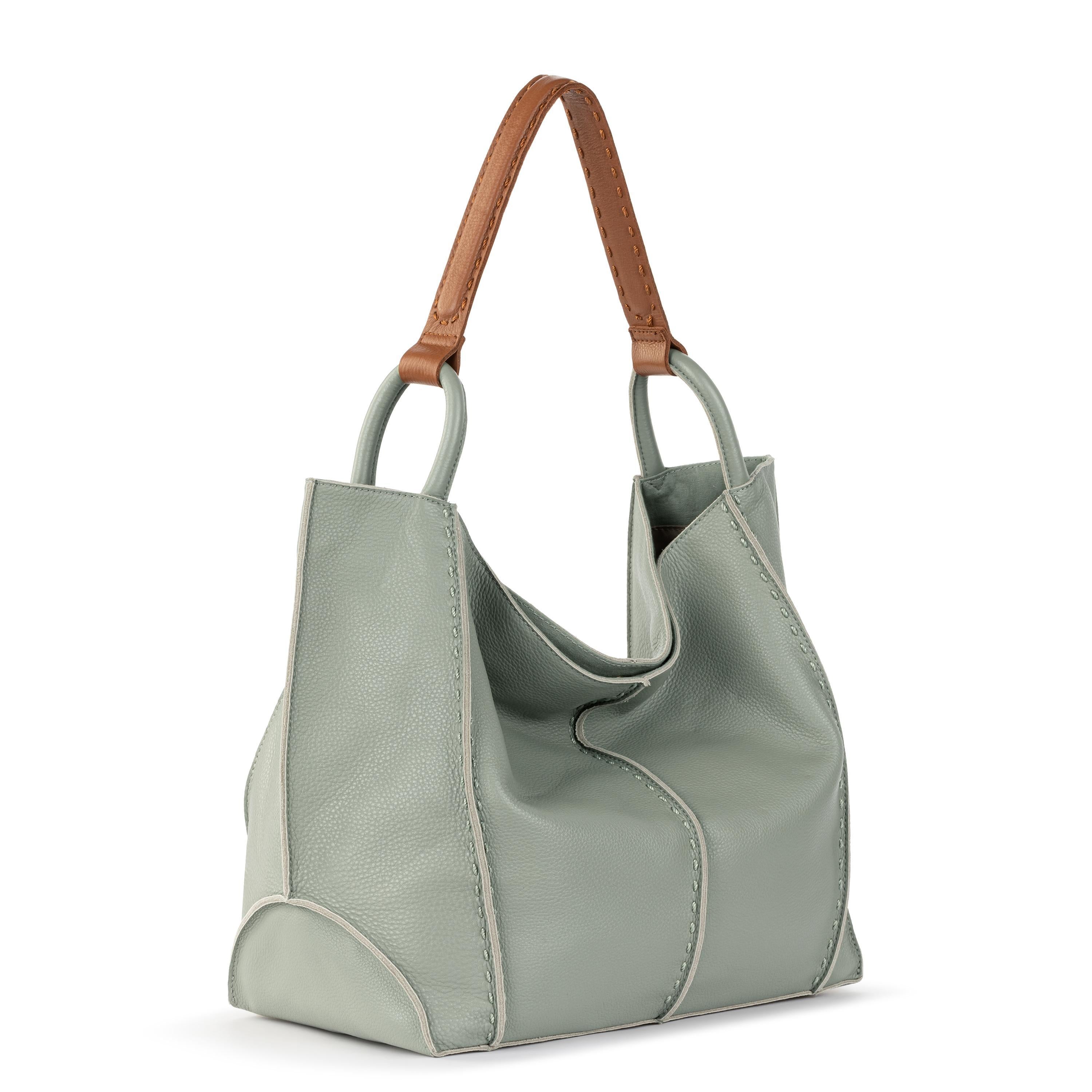 Los Feliz Large Leather Tote Bag - Premium Meadow Green Handbag for Women - Perfect for Work, Travel, and Everyday Use