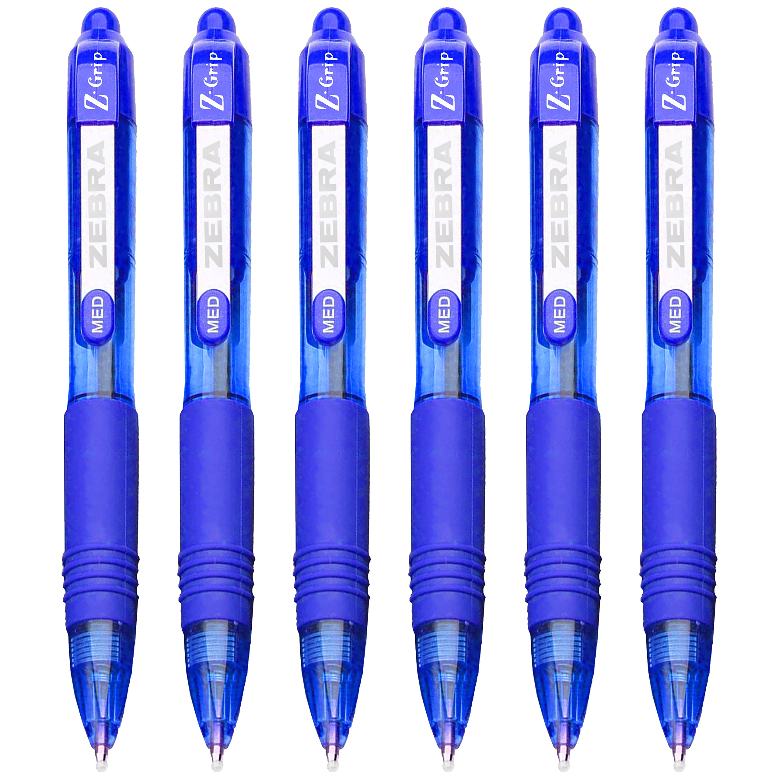 ZEBRA Z-Grip Smooth Mini Retractable Ballpoint Pens - 1.0mm Fine Point - Blue Ink - 6 Pack - Perfect for Office, School & Home Use