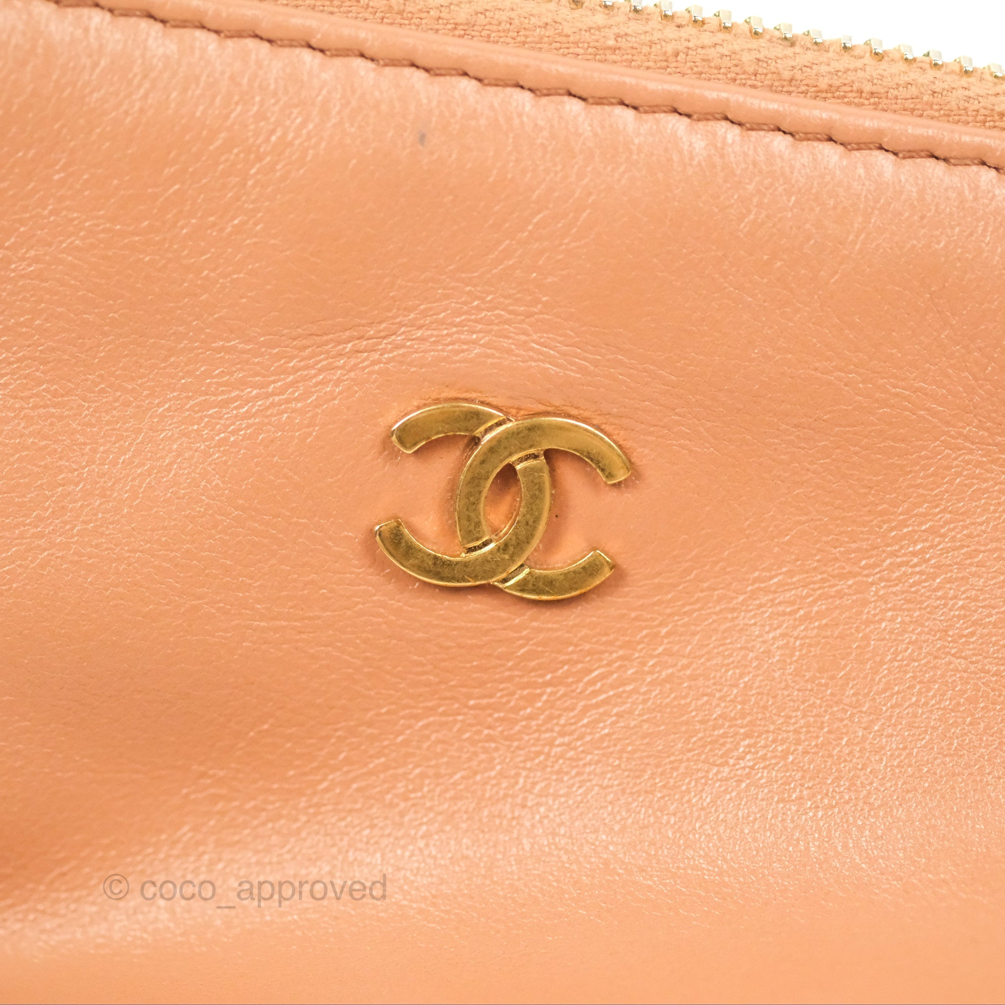 Chanel 22 Small Handbag in Caramel Beige Shiny Calfskin Leather with Aged Gold Hardware - Luxury Crossbody Bag for Women, Perfect for Date Night & Evening Events
