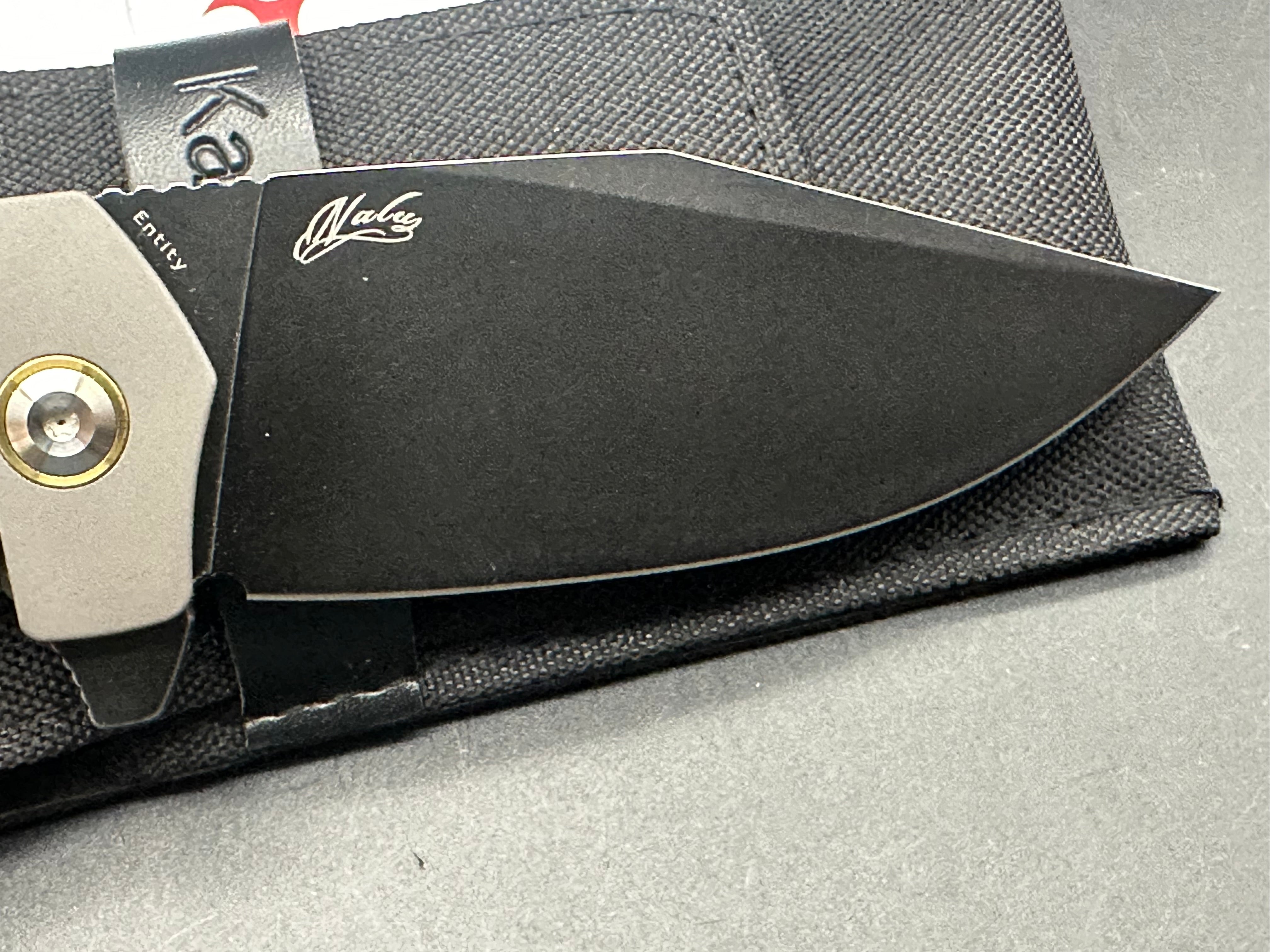 KANSEPT ENTITY Folding Knife - Premium S35VN Steel Blade with Titanium Handle, Black Stonewash Finish (Model K1036B2) - Perfect for Outdoor Adventures, Camping, and Everyday Carry (EDC)