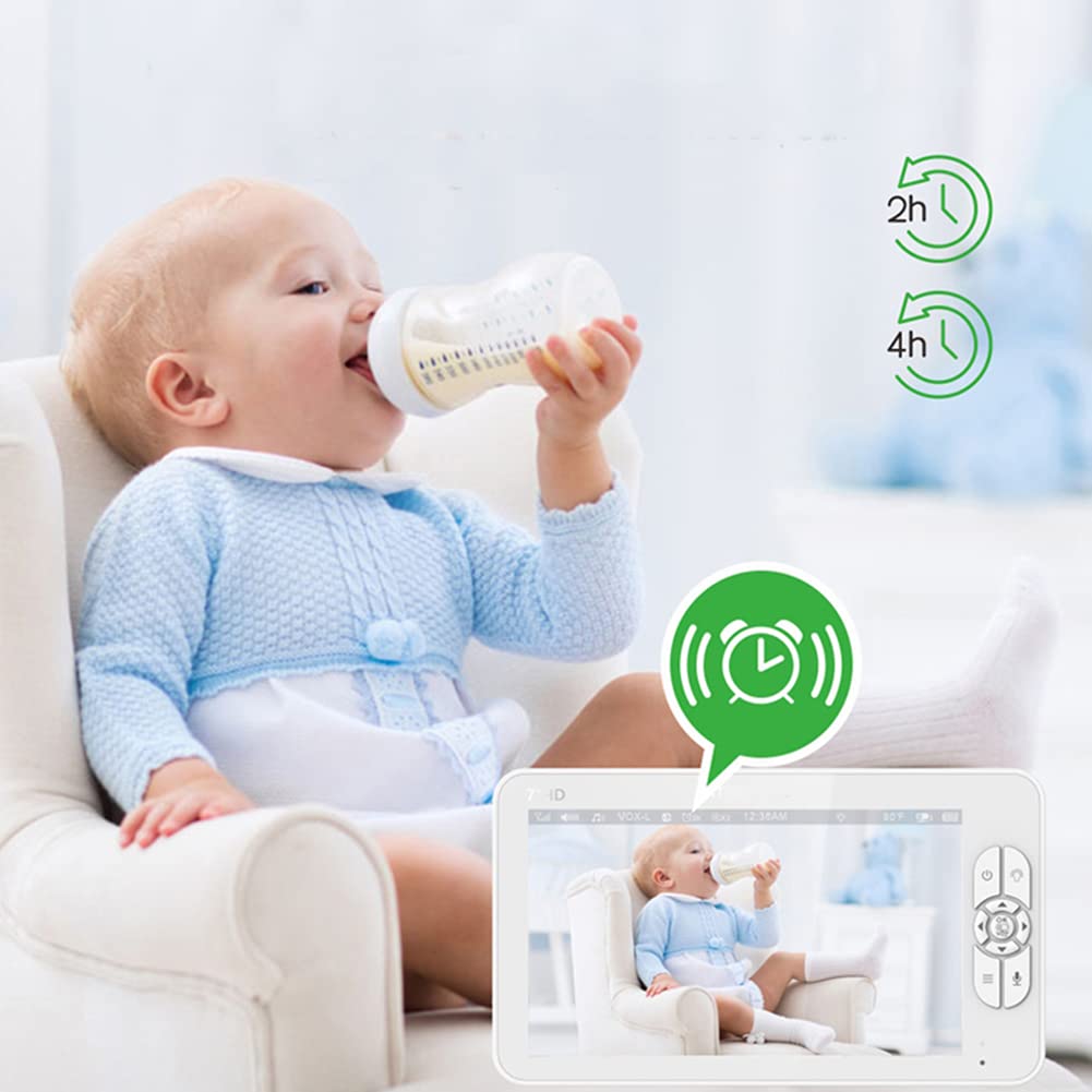 7-inch HD Baby Monitor with Camera - Split Screen, Two-Way Audio, Rotating Lens & Temperature Sensor | 1080P Video, Auto Night Vision & Soothing Lullabies | Perfect for Nursery, Daycare & Home Security Monitoring