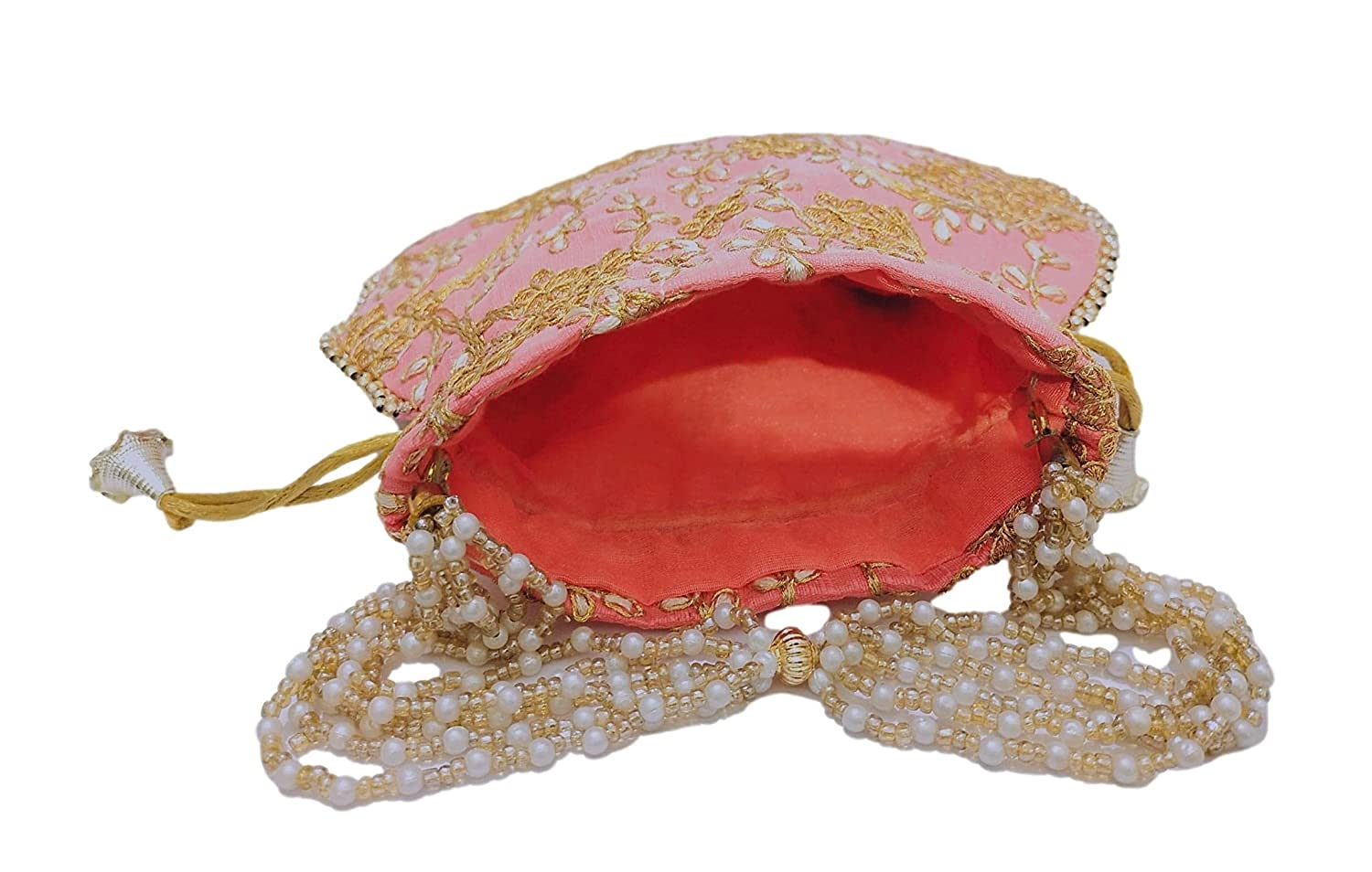 Matka Designer Potli Bags for Women - Pack of 2 (Pink & Green) - Elegant Wedding Clutch & Party Purse for Bridal, Festive Occasions and Special Events