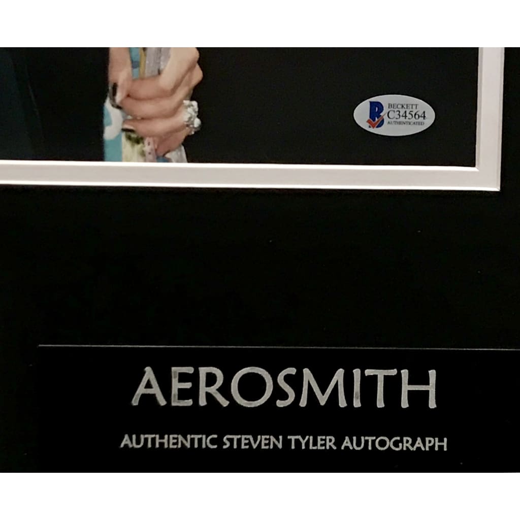 Authentic Aerosmith Collage Signed by Steven Tyler with BAS COA - Perfect for Music Memorabilia Collectors & Rock Fans' Home Decor