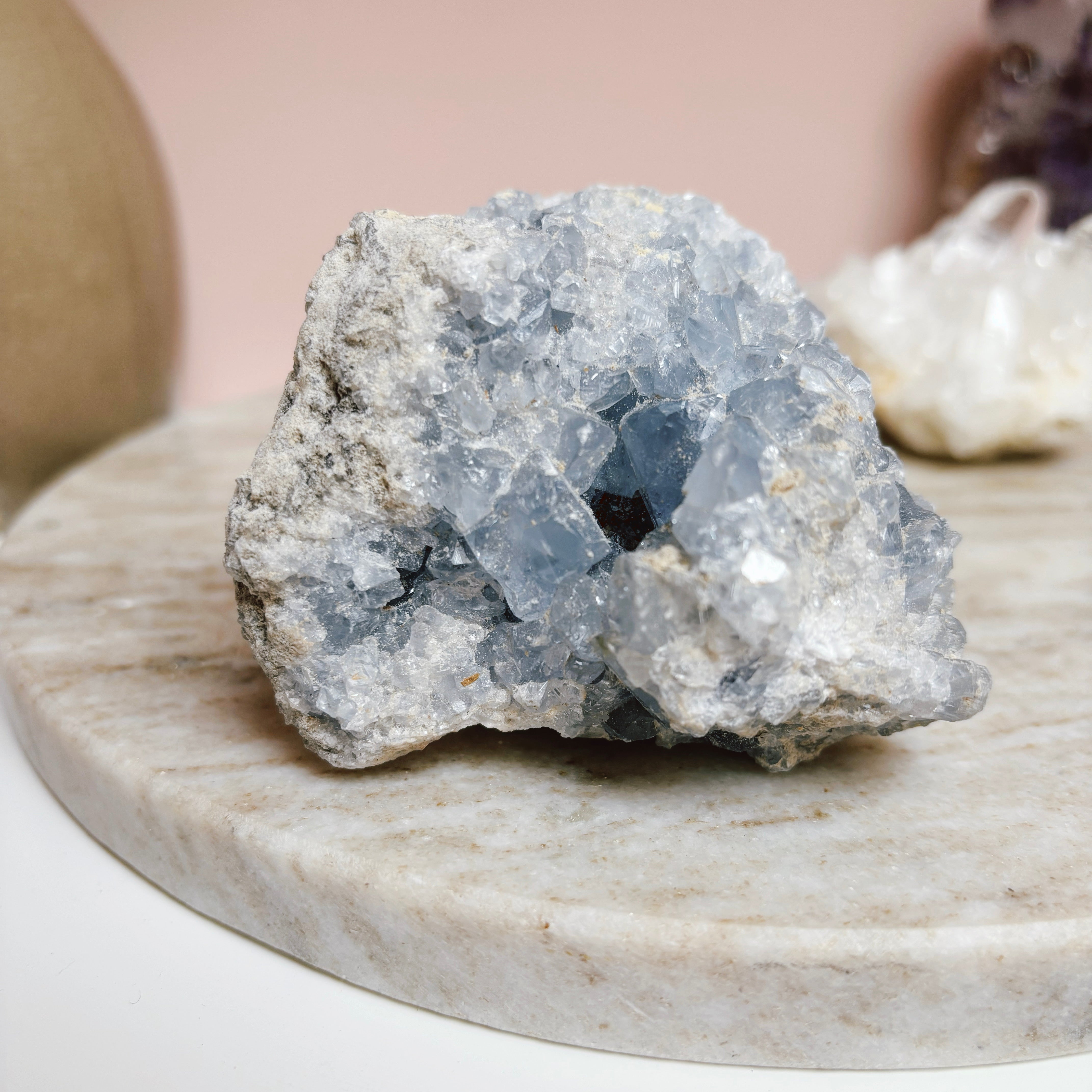 Natural Blue Celestite Raw Crystal Stone for Healing, Meditation & Home Decor - High-Quality Mineral Specimen for Collectors & Spiritual Use