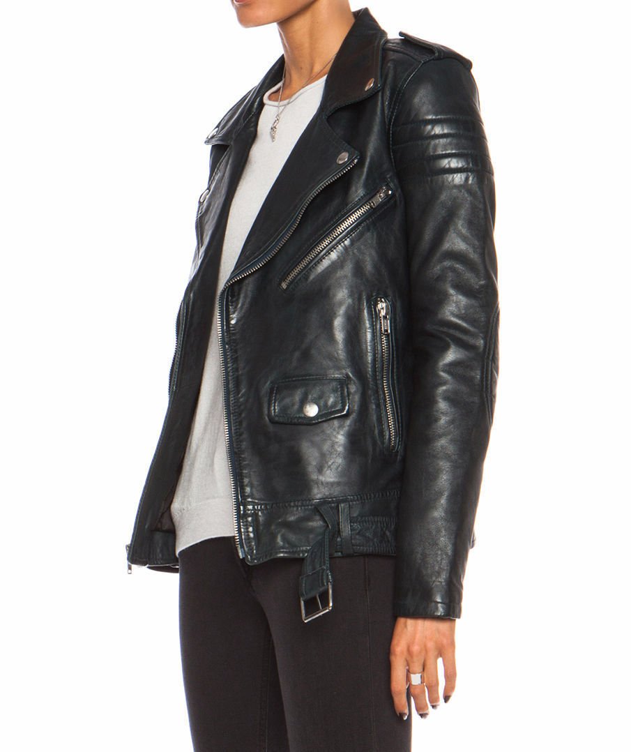 Women's Real Leather Motorcycle Jacket - Black Biker Bomber Jacket for Women (Size S) | Perfect for Riding, Casual Wear & Outdoor Adventures