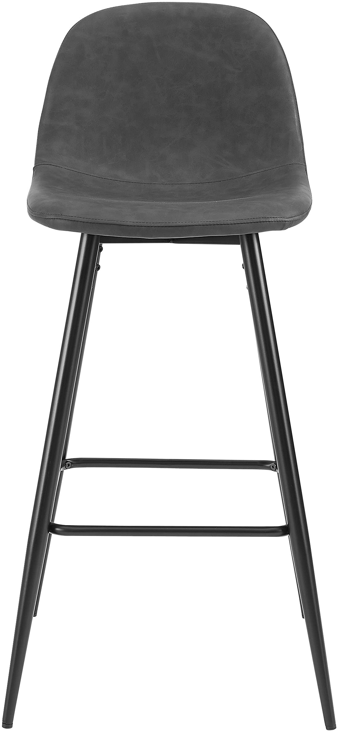 Crosley Furniture Weston Upholstered Bar Stools Set of 2 - Distressed Black & Matte Black Counter Height Stools for Kitchen Island, Breakfast Bar & Home Decor