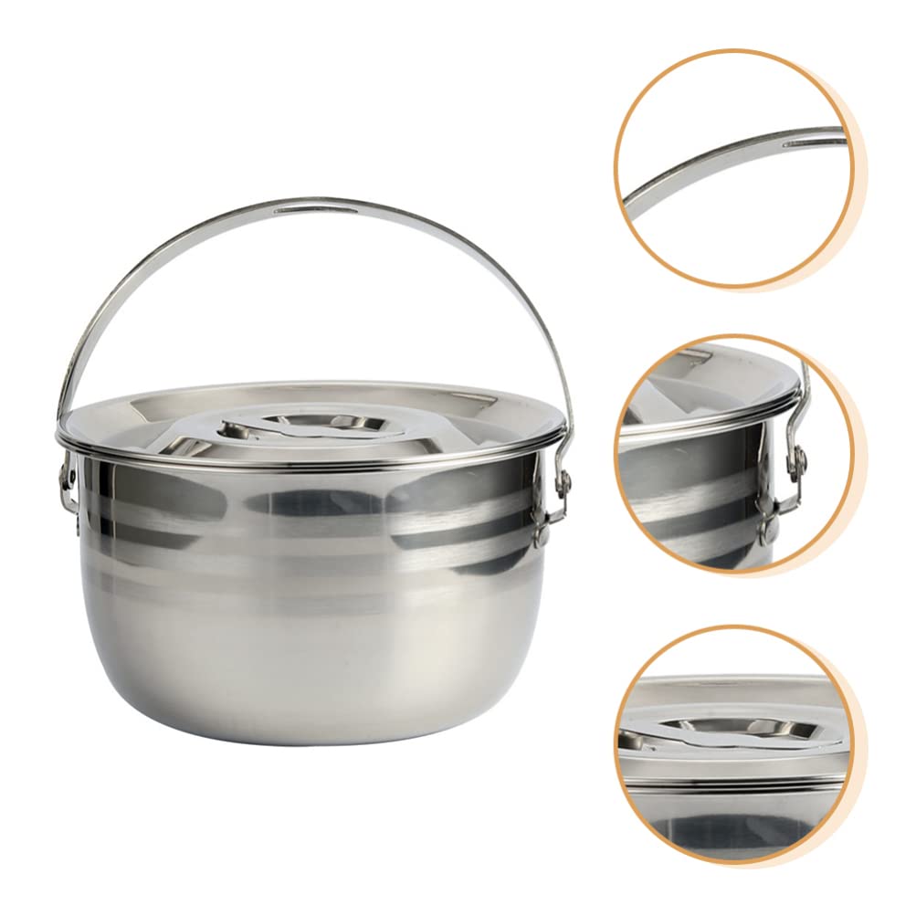 1pc Non-Stick Camping Cookware Pot - High Capacity Soup & Stew Pot with Handle for Outdoor Cooking, Kitchen & Household Use | Perfect for Camping, Hiking & Home Cooking