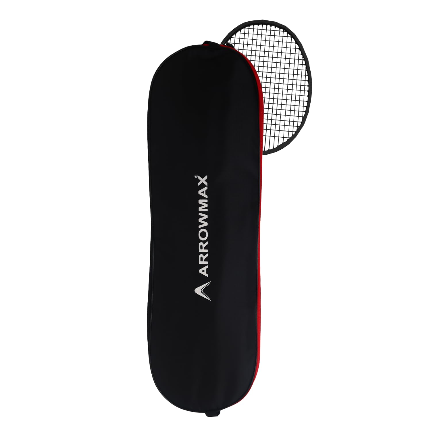 ArrowMax Premium Lightweight Stylish Badminton Kit Bag - Single Zip Shuttlecock Sports Bag for Men & Women | Waterproof & Dustproof Equipment Bag (Black/Red) | Perfect for Training, Matches & Travel