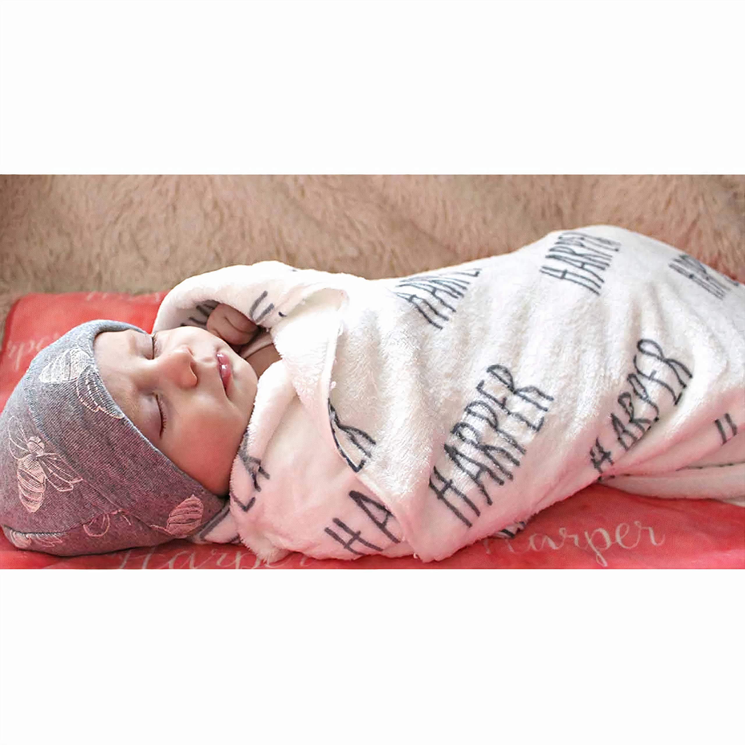 Personalized Baby Blanket with Name - Custom Newborn Nursery Blanket | Soft & Warm Plush Fleece for Infants | Perfect Gift for New Parents, Grandparents | Mother's Day, Christmas & Baby Shower Gift Idea | Cozy for Crib, Stroller & Snuggling