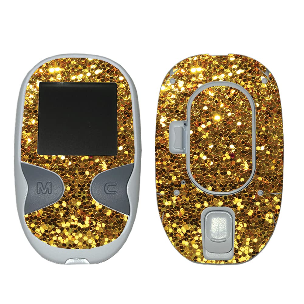 MightySkins Vinyl Decal Wrap Cover for Care Touch Glucose Meter - Gold Dazzle | Protective & Durable Skin | Easy to Apply & Remove | Made in USA | Perfect for Diabetes Management & Travel Protection