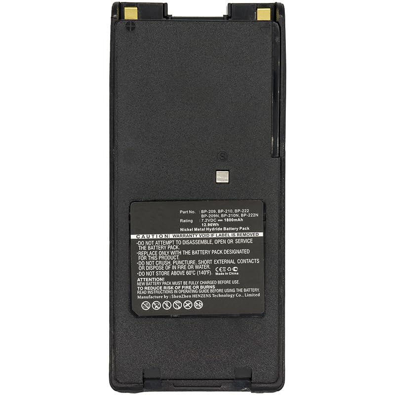 Synergy Digital 2-Way Radio Battery - High Capacity 1800mAh Ni-MH 7.2V Replacement for Icom IC-F3GT & BP-209 - Perfect for Security, Construction & Outdoor Communication