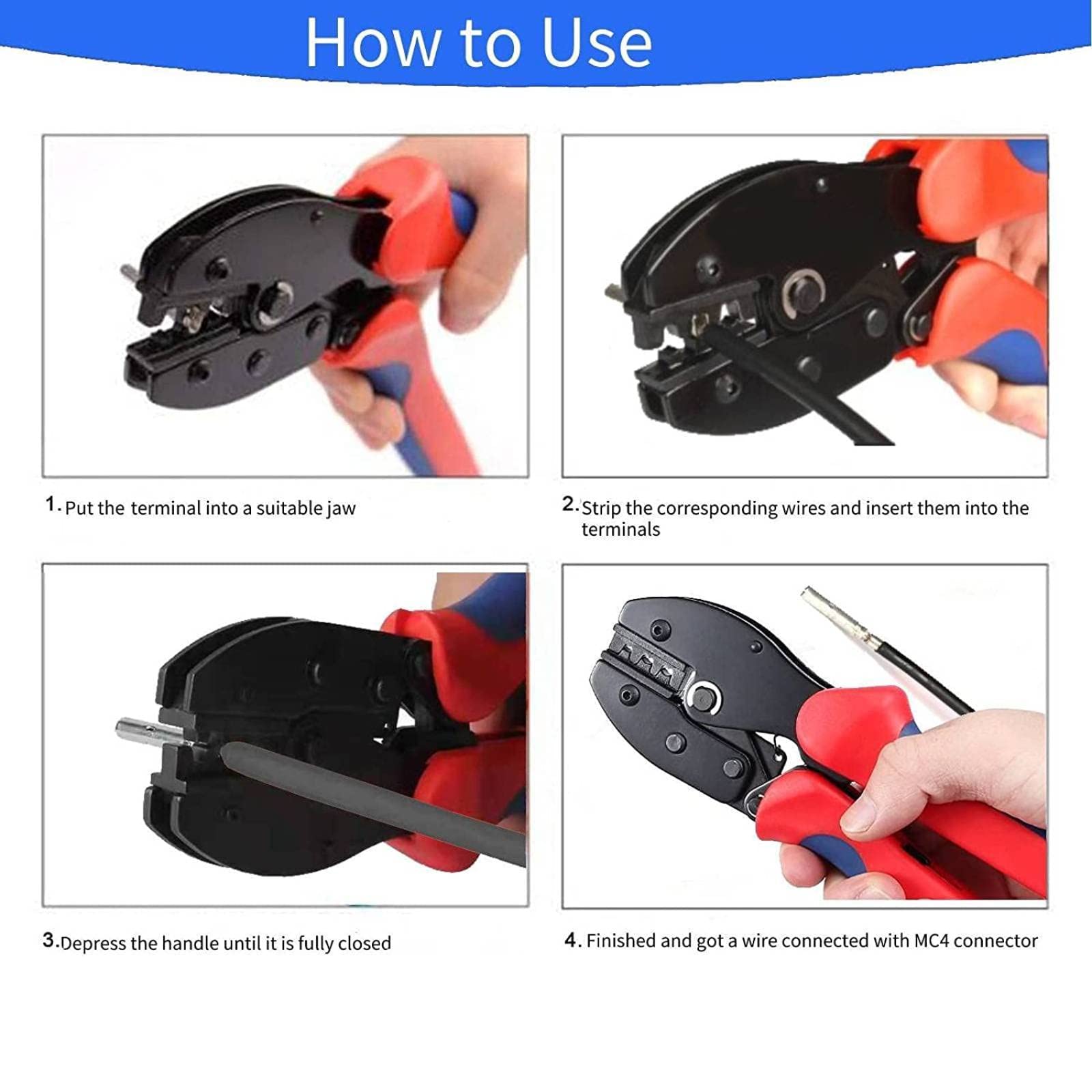 **Solar Panel Crimping Tool Kit - 6 Pairs MC4 Connectors, 1 Crimper Tool & 2 Spanner Wrenches for Solar Cable Installation - Perfect for DIY Solar Projects & Off-Grid Systems**