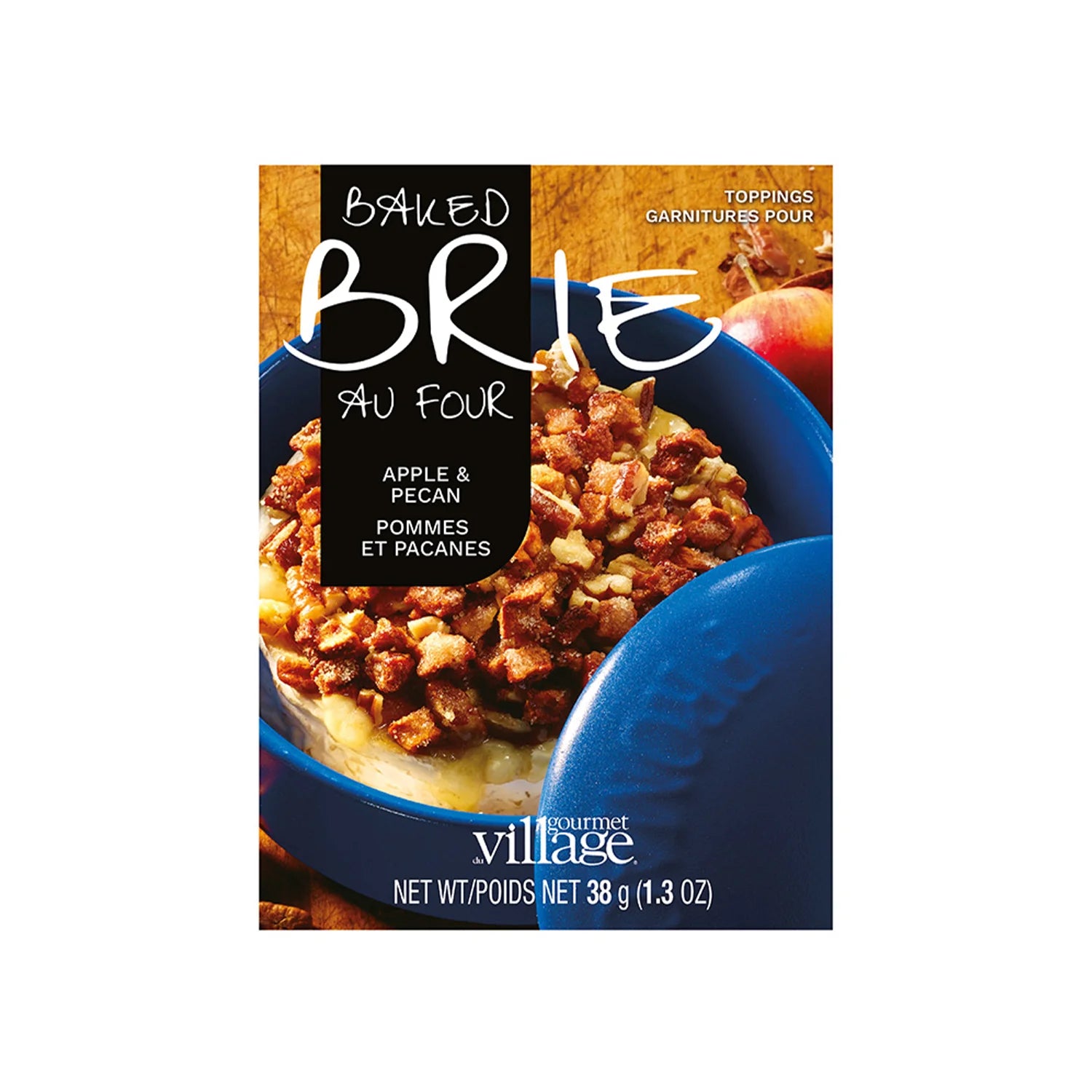 Gourmet Du Village Apple & Pecan Baked Brie Topping - Premium Cheese Spread for Crackers, Bread & Charcuterie Boards - Perfect for Parties, Holidays & Entertaining