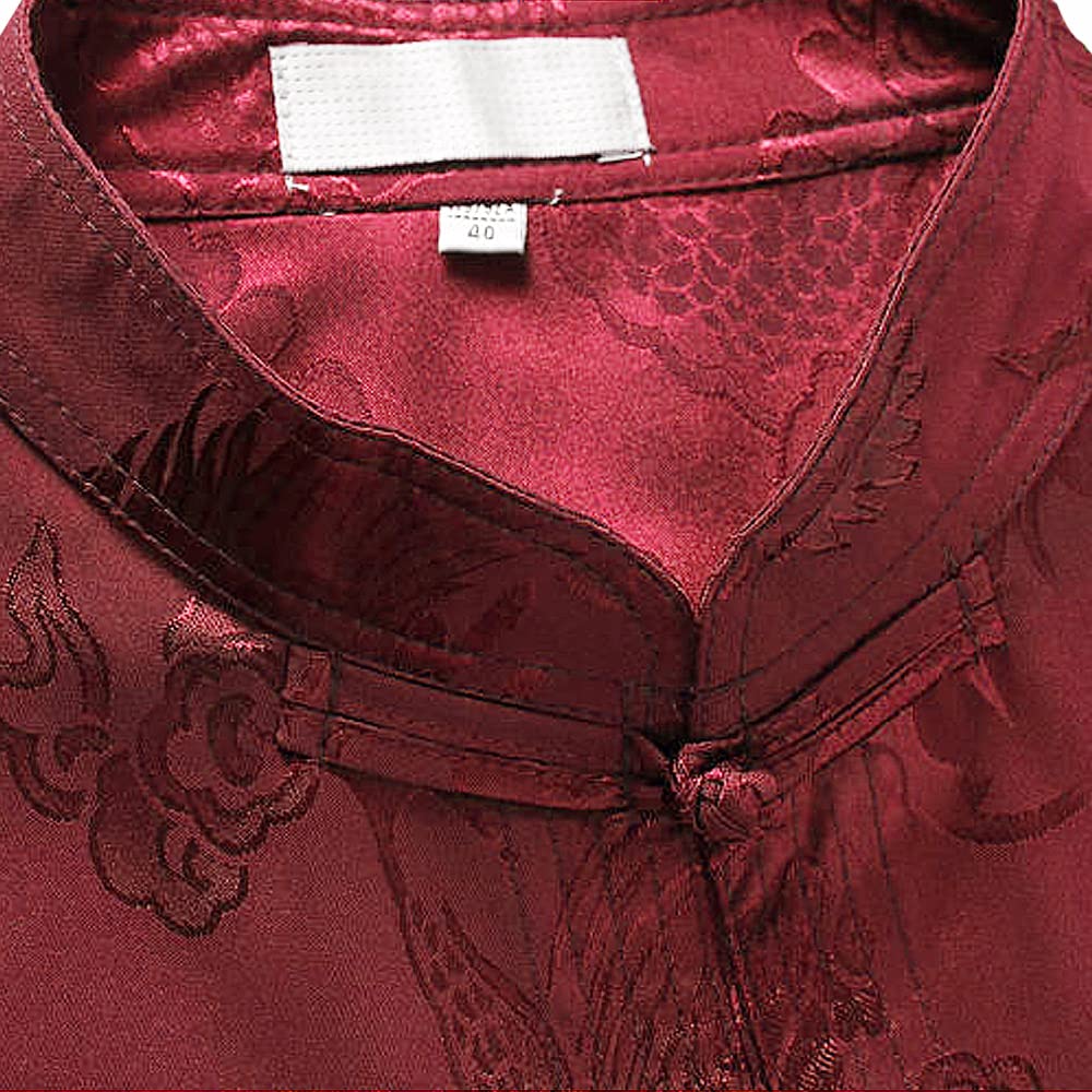 Traditional Chinese Tang Suit for Men - Kung Fu Uniform Shirt & Pants Set - Hanfu Tai Chi Outfit - Perfect for Martial Arts, Cultural Events & Costume Parties