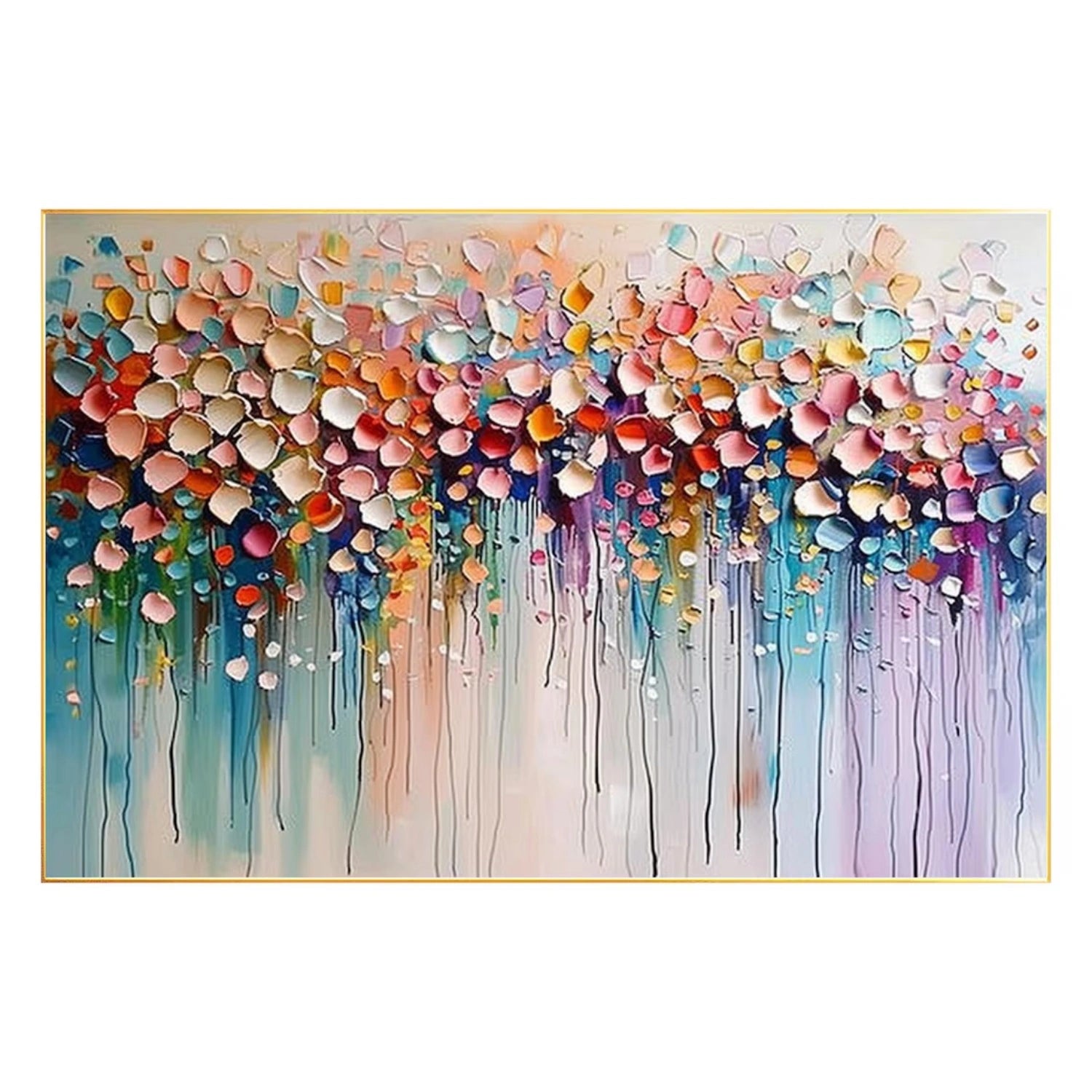 Flower and Tree Painting #FT159 - Handmade Canvas Wall Art for Home & Office Decor - Perfect for Living Room, Bedroom, and Office Spaces