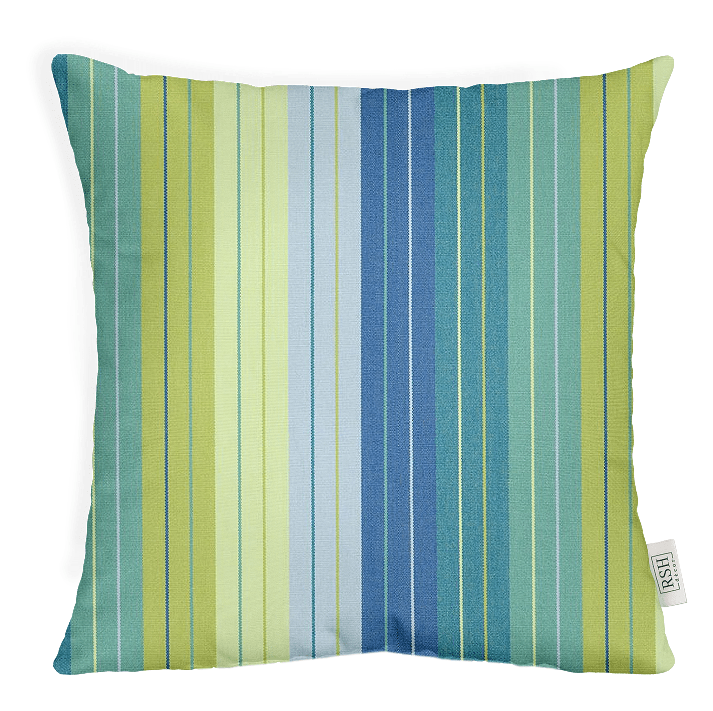 Sunbrella Stripes Square Throw Pillow - Water-Resistant Outdoor Decorative Cushion for Patio, Sofa & Garden - 18x18 Inch UV-Resistant Pillow Cover