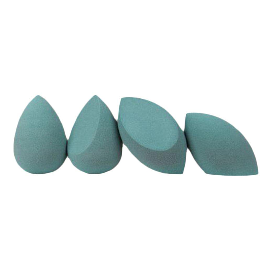 4-Piece Green Makeup Beauty Sponge Blenders for Liquid, Cream & Powder Foundation - Soft & Blendable Cosmetic Sponges for Flawless Makeup Application (Perfect for Everyday Use, Travel & Professional Makeup Artists)