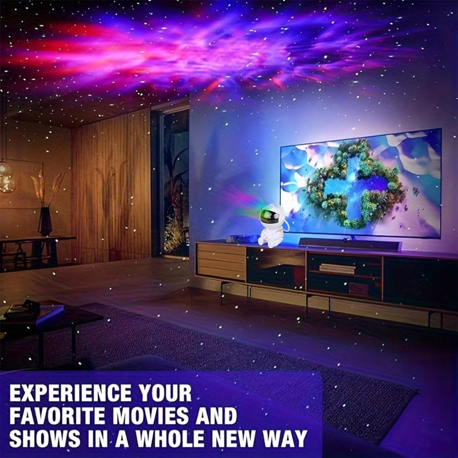 Astronaut Star Projector Galaxy Light - 8 Modes with Remote Control, 270° Adjustable LED Night Light for Kids Bedroom, Girls Room Decor, Home Theater & Ceiling Projection | White Space Themed Night Light for Relaxation, Meditation & Sleep Aid