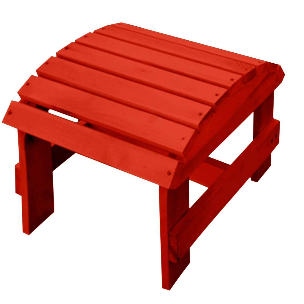 W Home Pine Ottoman Stool, Standard Size, Red - Perfect for Living Room, Bedroom, or Entryway Storage & Seating