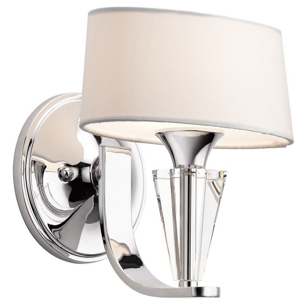 Kichler 42028CH Crystal Persuasion Wall Sconce 1-Light Chrome Finish - Elegant Lighting for Bedroom, Hallway, or Dining Room Decor