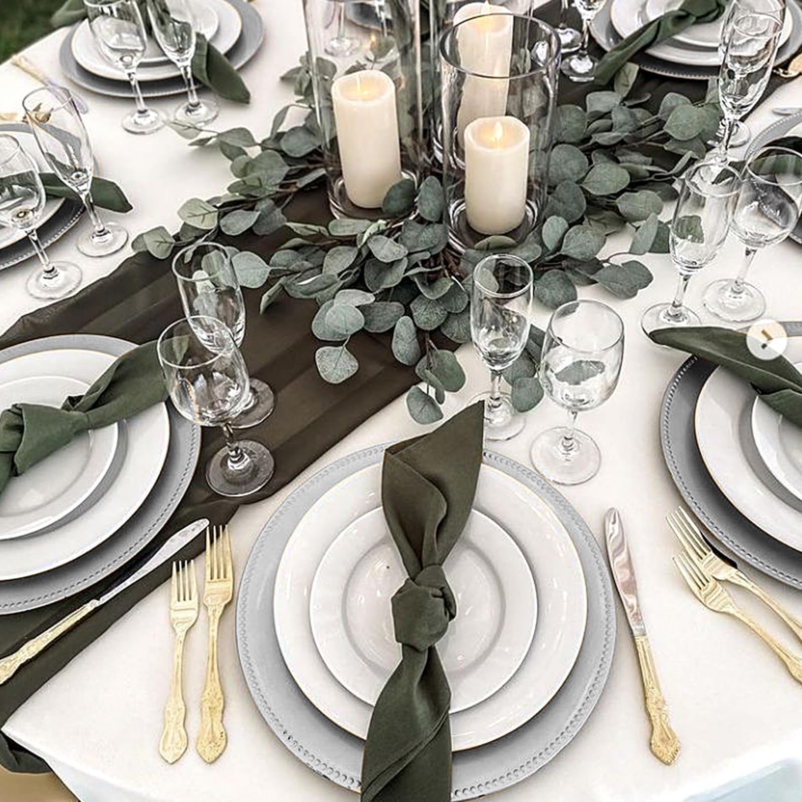 24 Pcs Silver Charger Plates Bulk - 13